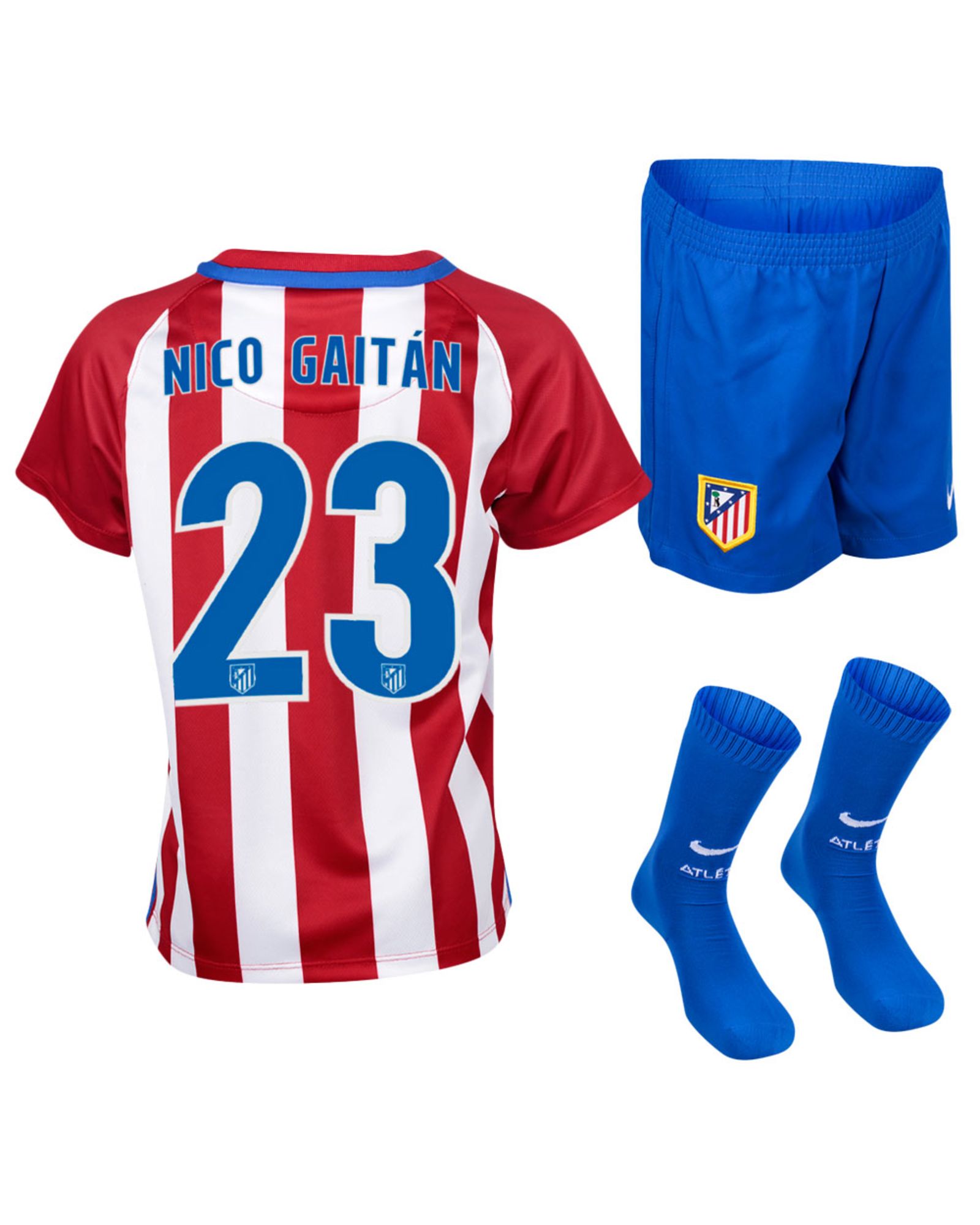 Conjunto 1ª Atlético de Madrid 2016/2017 Nico Gaitán Infantil - Fútbol Factory