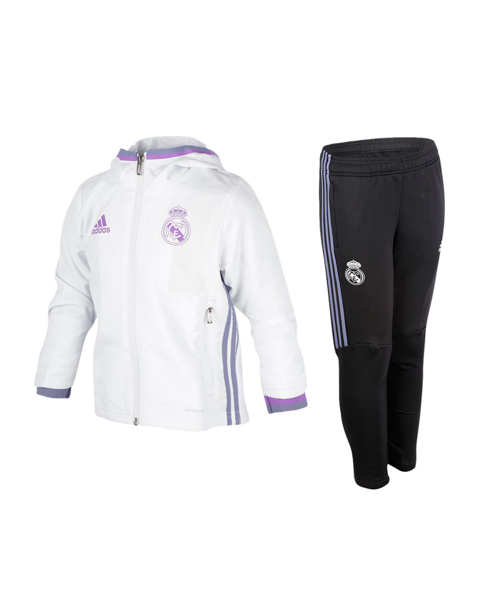 Chándal Pre-Match Real Madrid 2016/2017 Junior Blanco Morado - Fútbol Factory