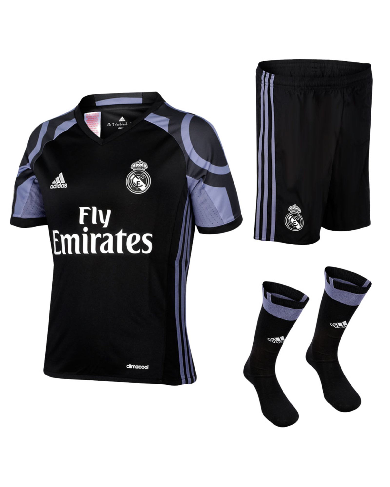 Conjunto 3ª Real Madrid 2016/2017 UCL Junior Negro - Fútbol Factory