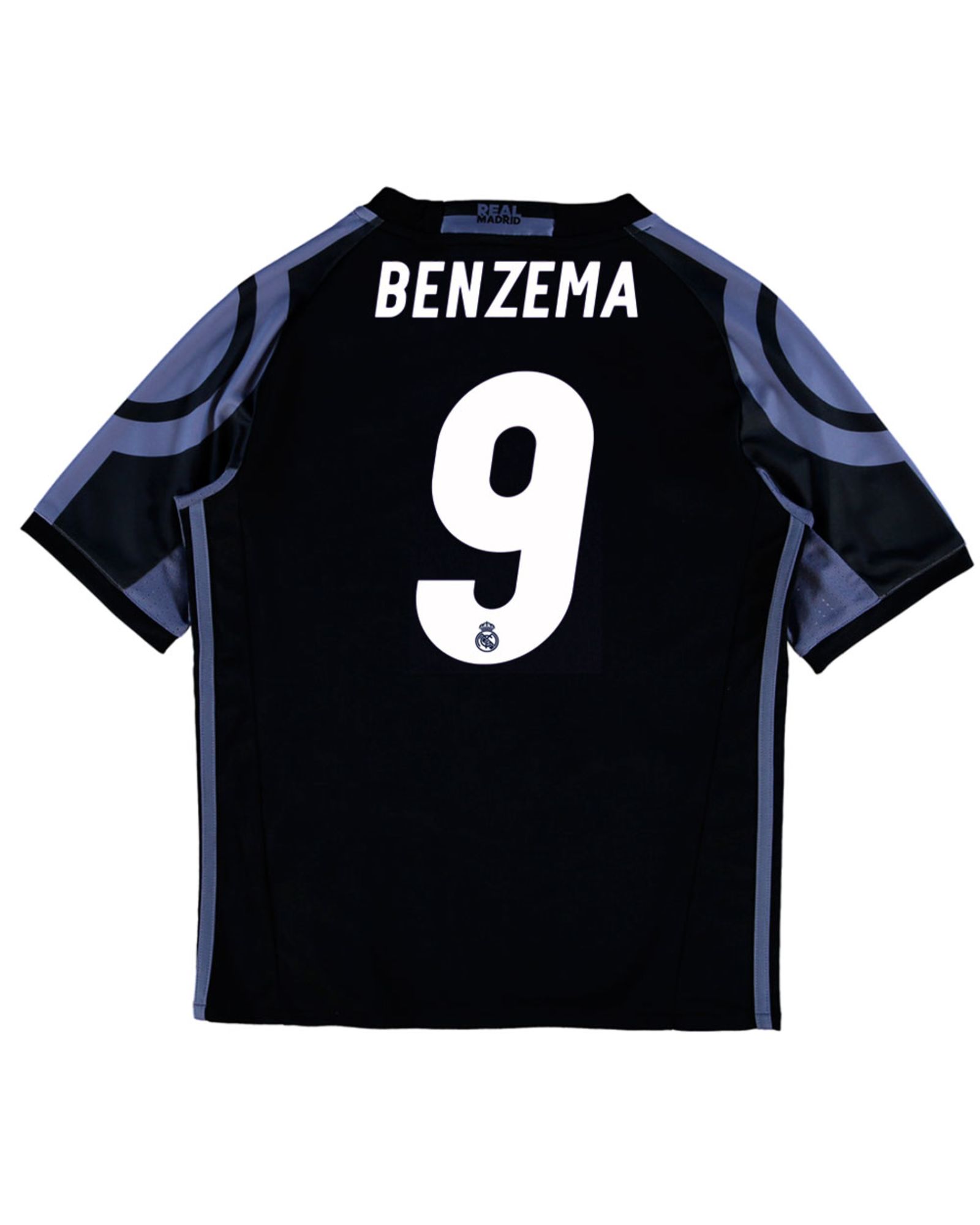 Camiseta 3ª Real Madrid 2016/2017 Benzema UCL Junior Negro - Fútbol Factory