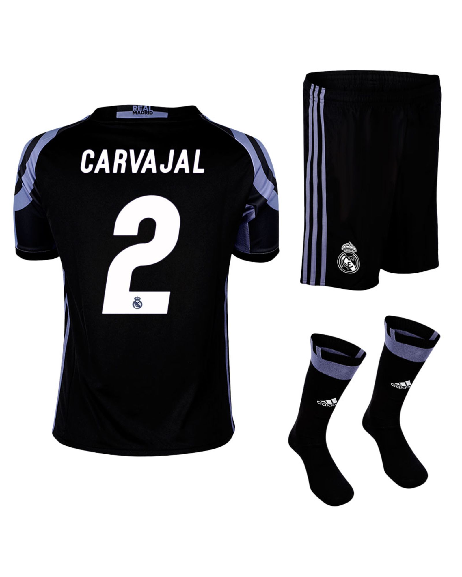 Conjunto 3ª Real Madrid 2016/2017 Carvajal UCL Junior Negro - Fútbol Factory