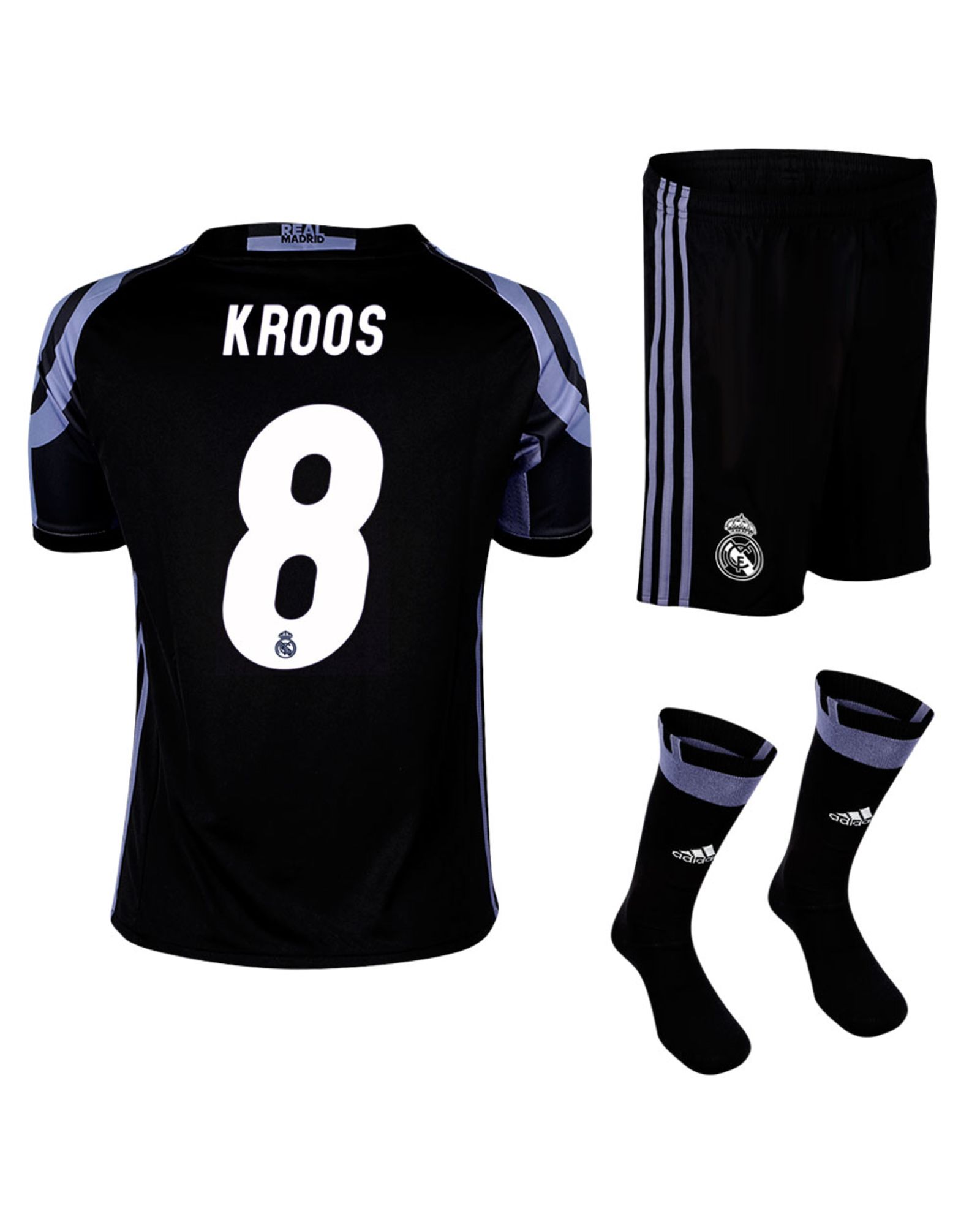 Conjunto 3ª Real Madrid 2016/2017 Kroos UCL Junior Negro - Fútbol Factory