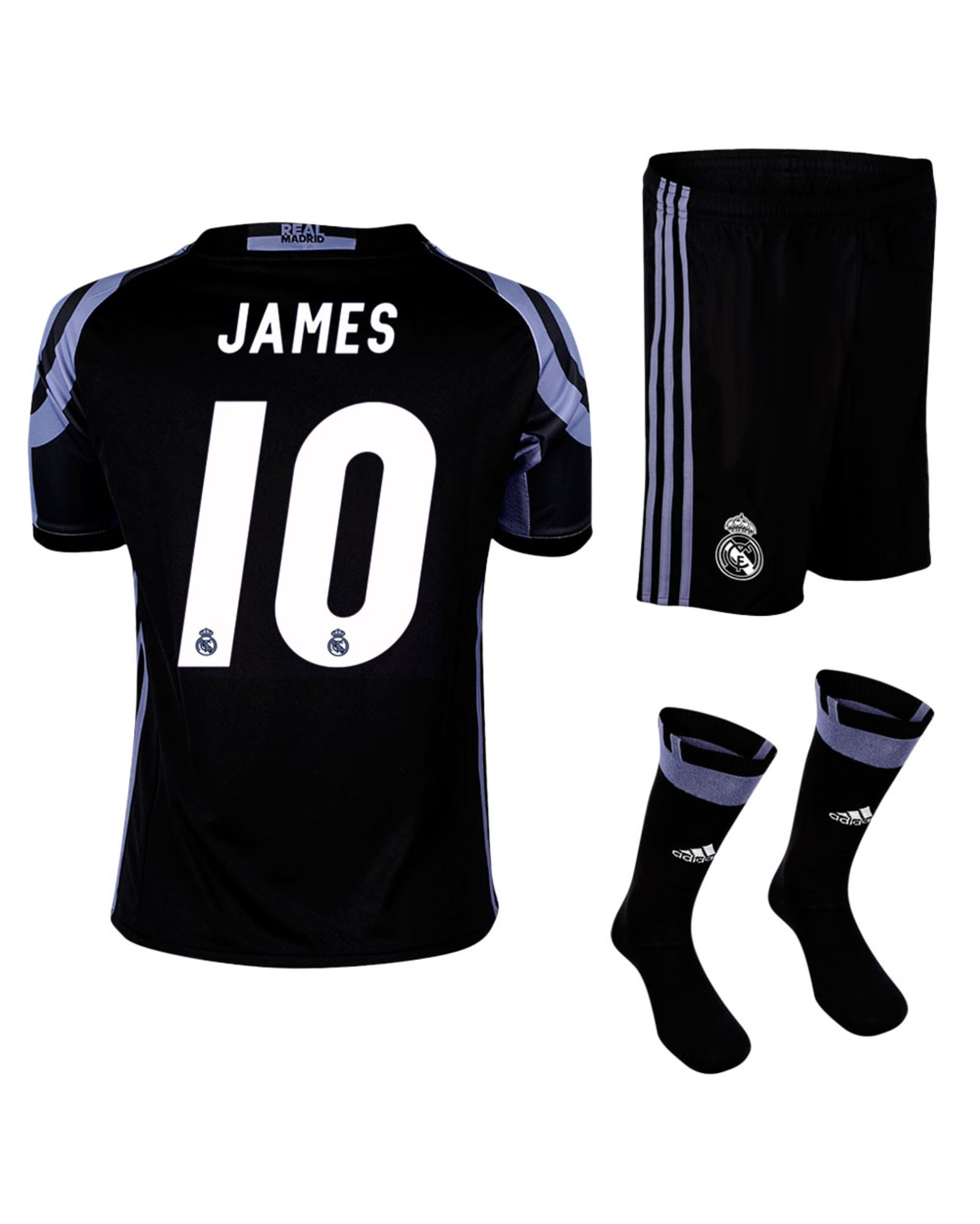 Conjunto 3ª Real Madrid 2016/2017 James UCL Junior Negro - Fútbol Factory