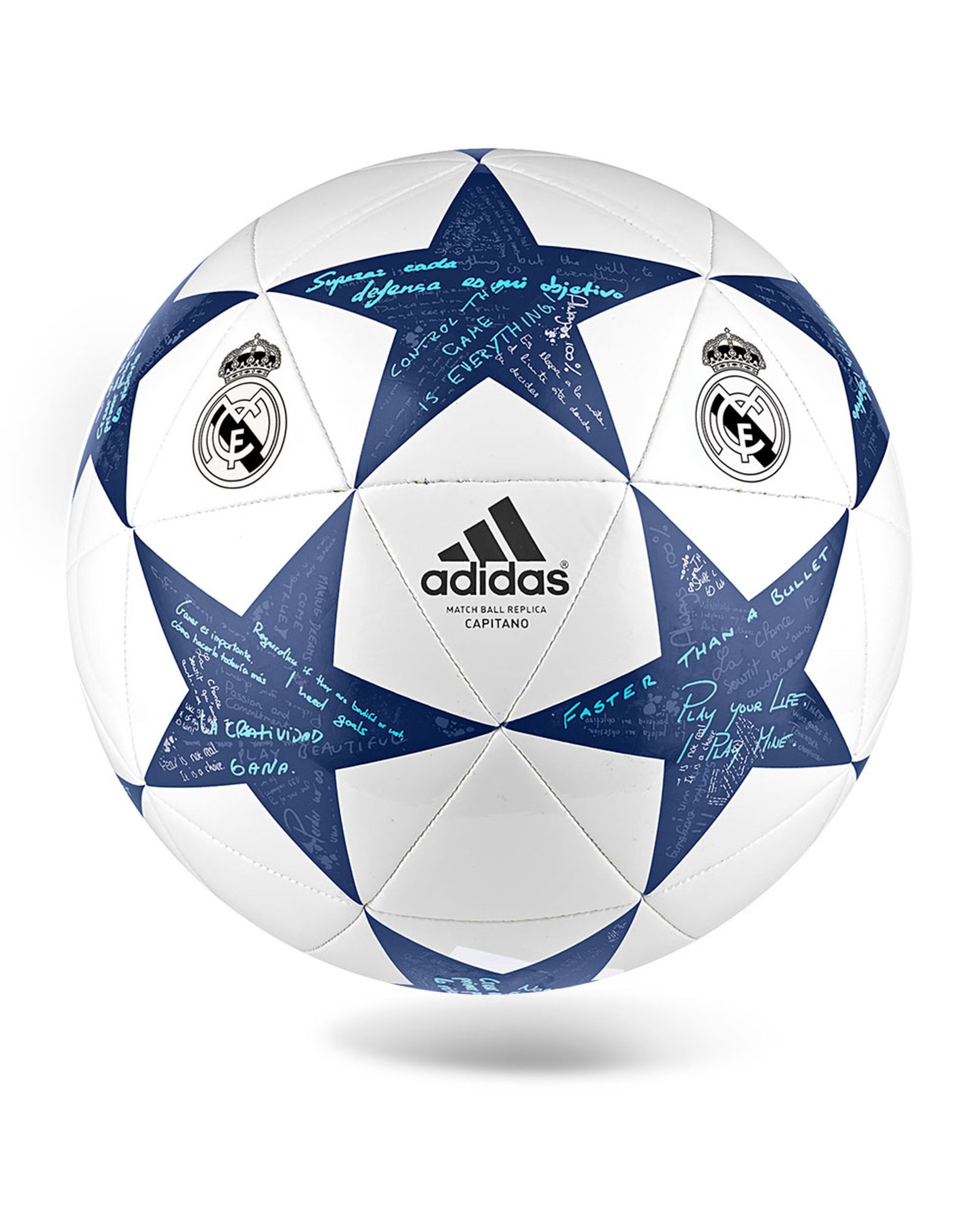 Balón de Fútbol 11 Finale 16 Capitano 2016/2017 UCL Real Madrid Blanco - Fútbol Factory