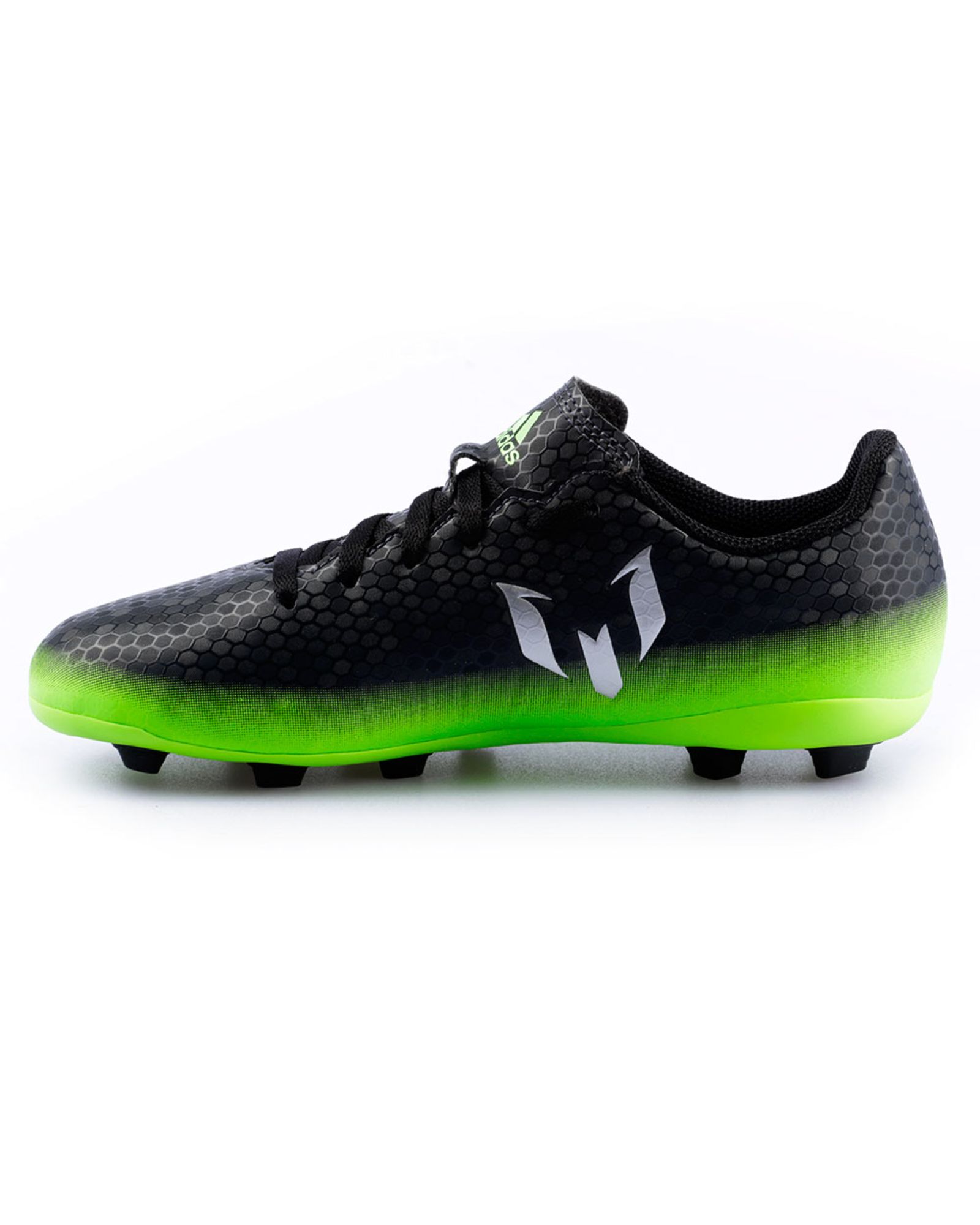 Botas de Fútbol Messi 16.4 FxG Junior Negro Verde - Fútbol Factory