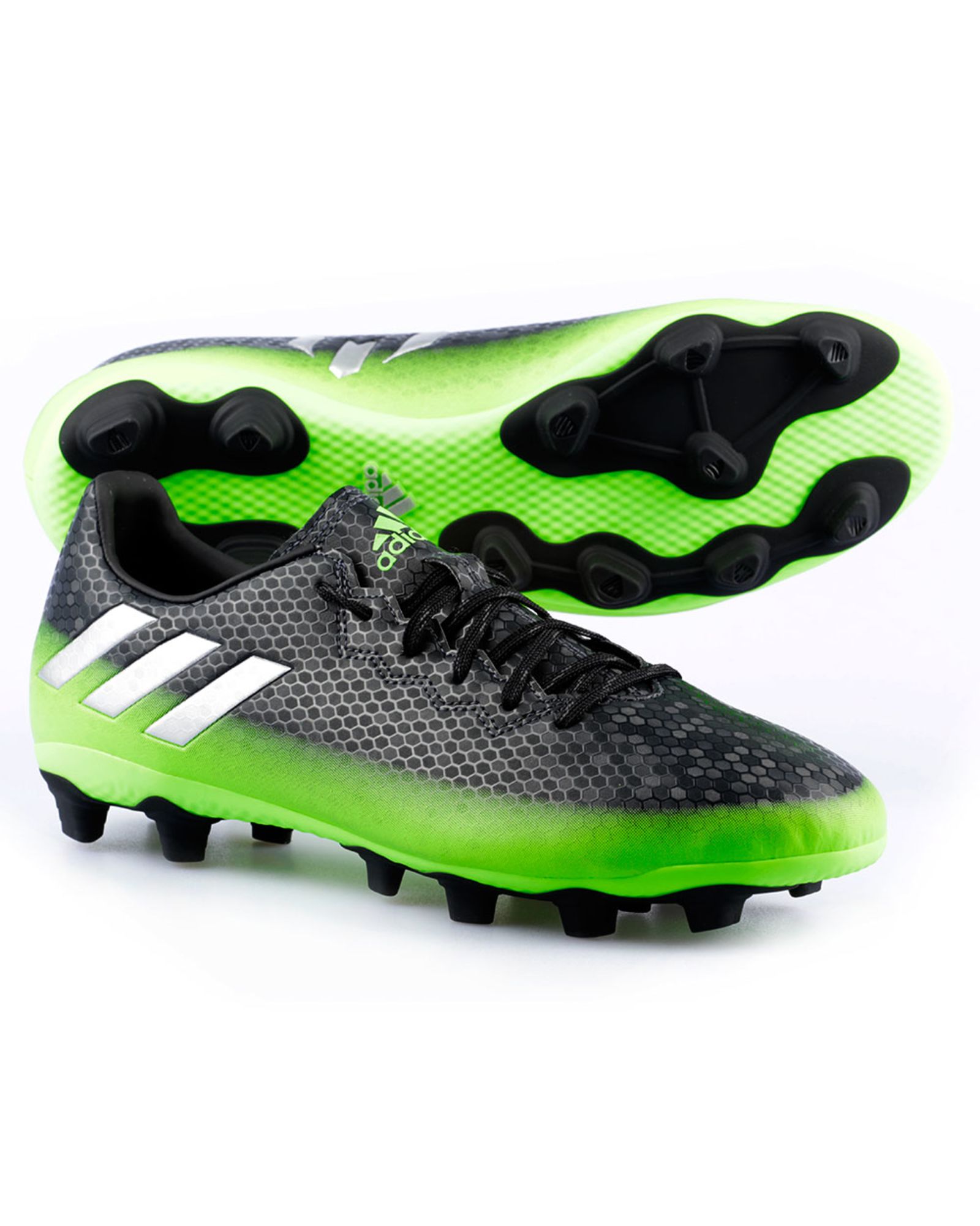 Botas de Fútbol Messi 16.4 FxG Negro Verde - Fútbol Factory