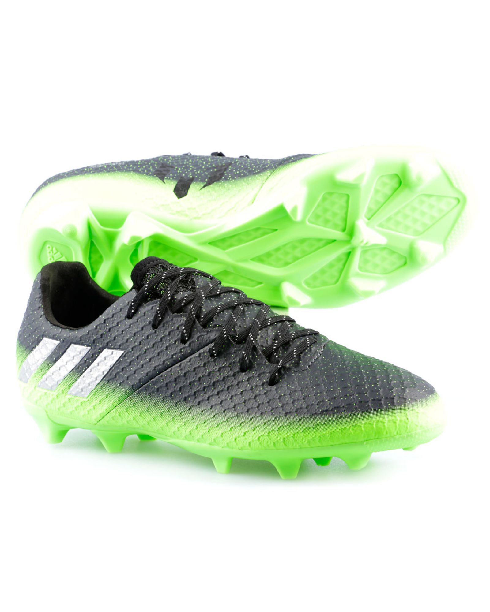 Botas de Fútbol Messi 16.1 FG Junior Negro Verde - Fútbol Factory