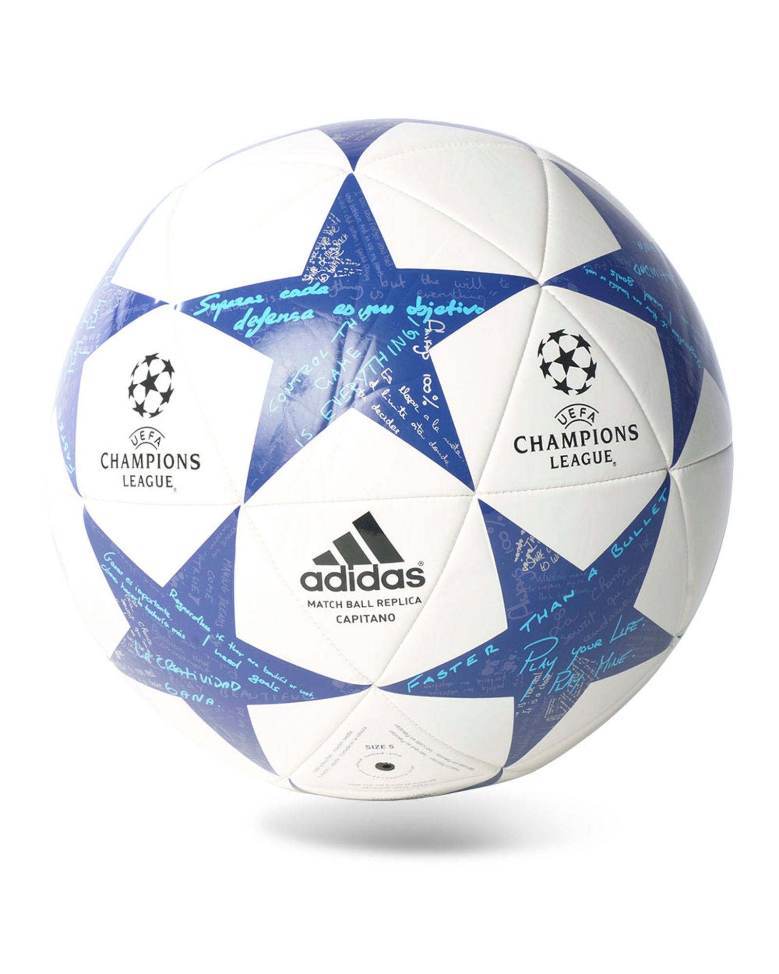 Balón de Fútbol Sala Finale 16 Capitano 2016/2017 UCL Real Madrid Blanco - Fútbol Factory