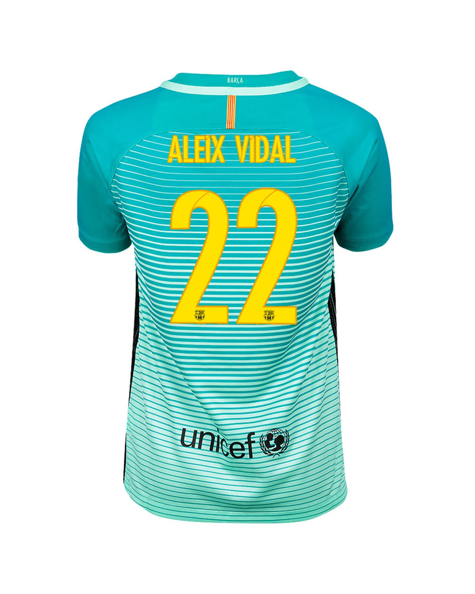 Camiseta 3ª FC Barcelona 2016/2017 A. Vidal UCL Stadium Junior Verde - Fútbol Factory