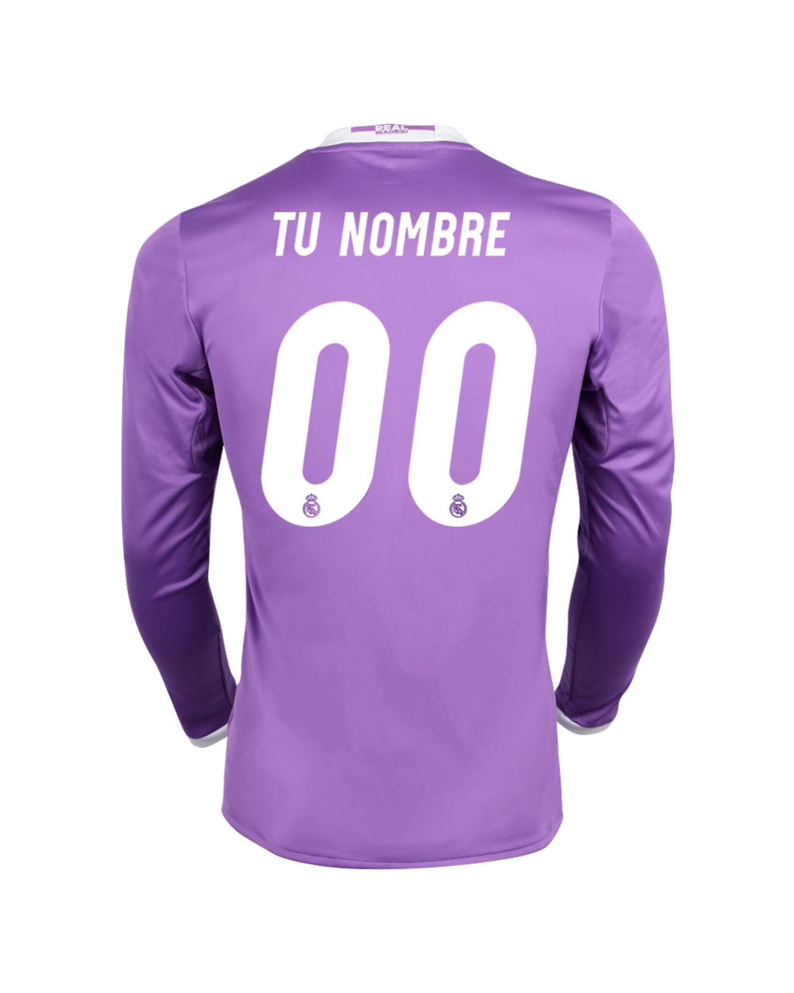 Camiseta 2ª Real Madrid 2016/2017 Personalizado Manga Larga Morado - Fútbol Factory