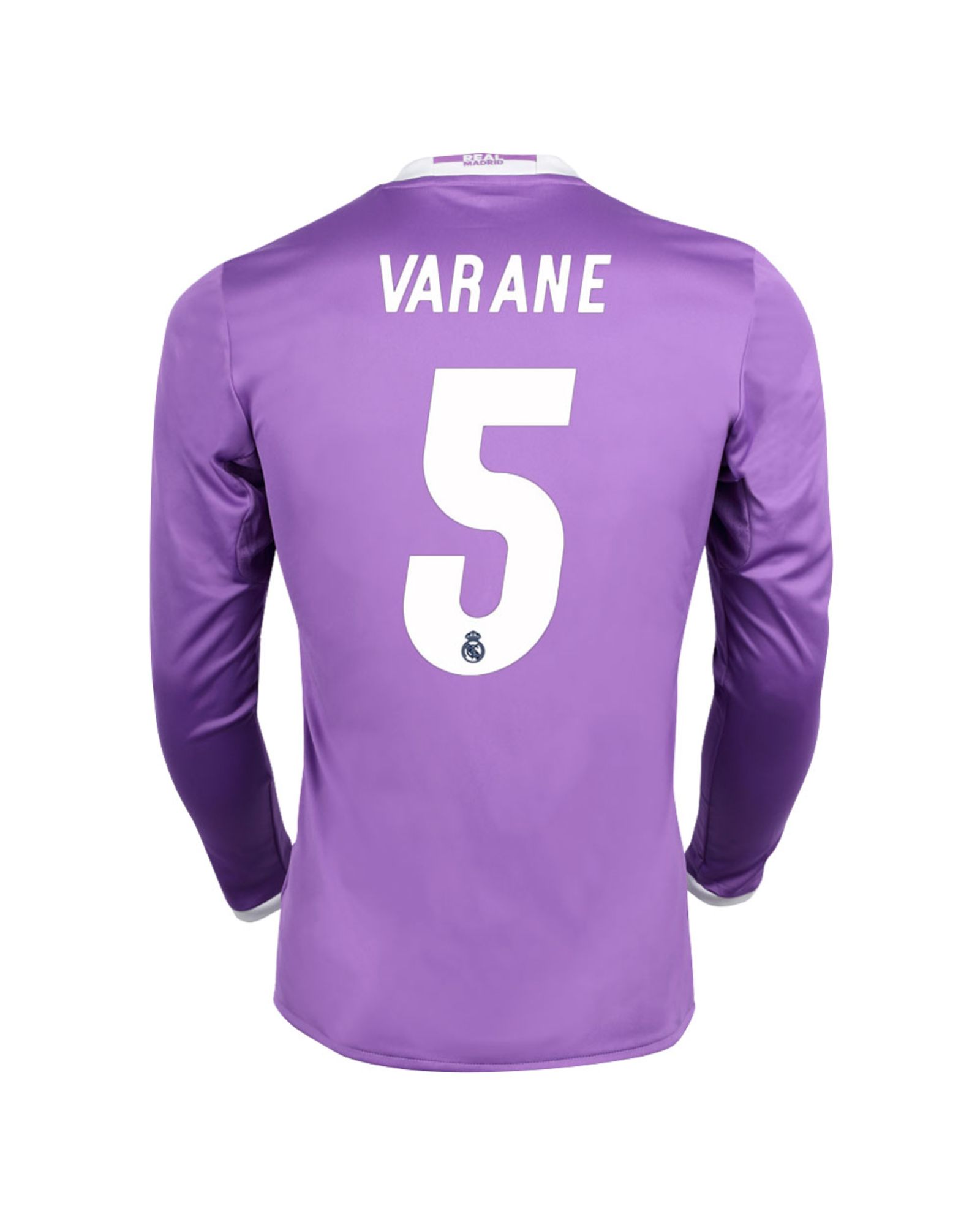 Camiseta 2ª Real Madrid 2016/2017 Varane Manga Larga Morado - Fútbol Factory