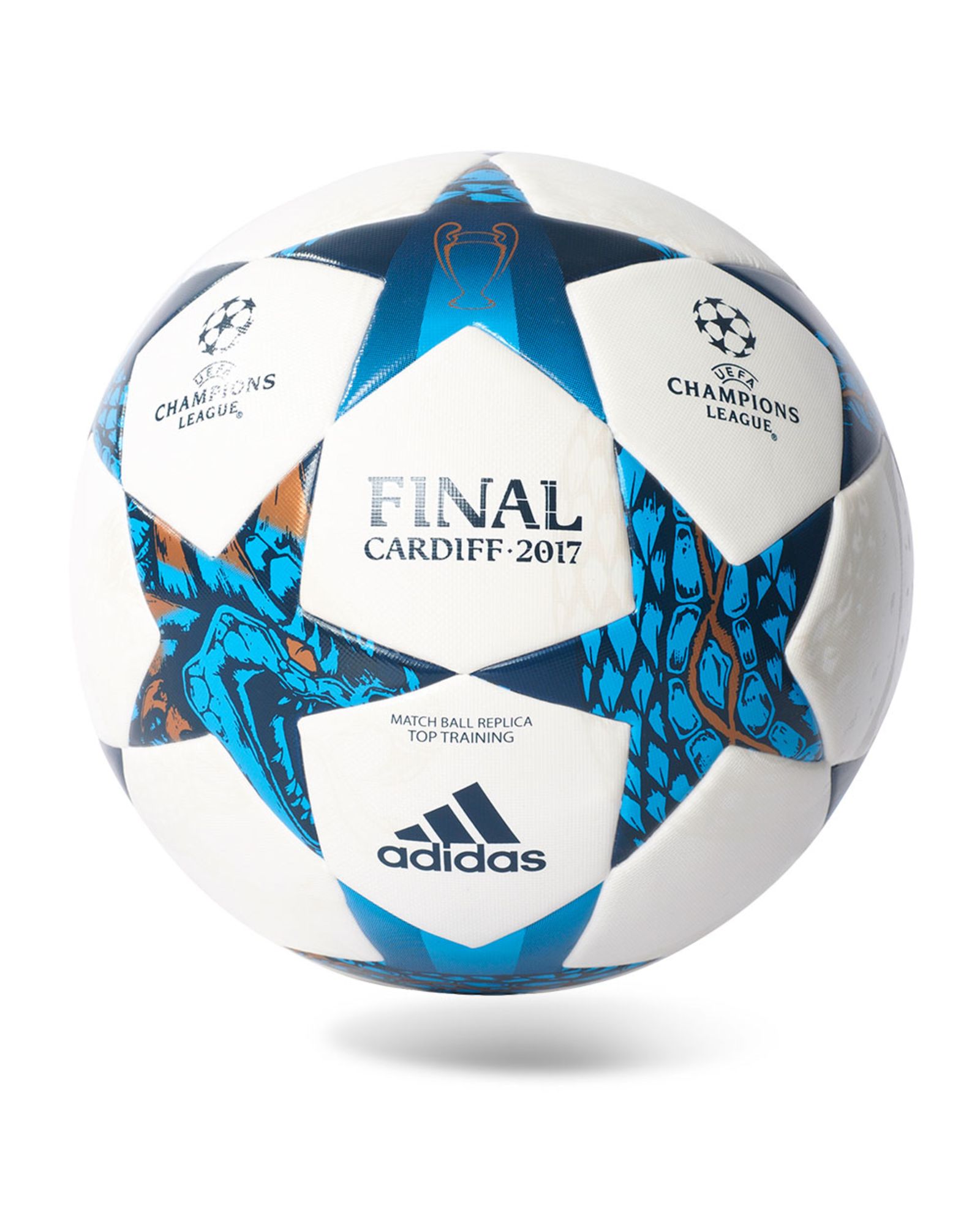 Balón de Fútbol 11 Oficial Top Finale 17 Cardiff 2016/2017 UCL Blanco - Fútbol Factory