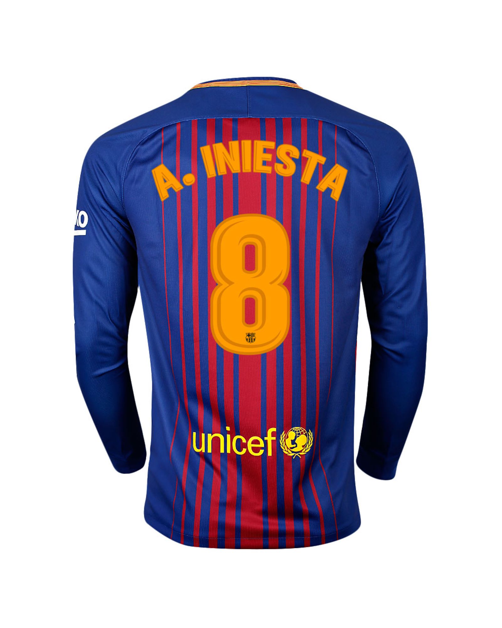 Camiseta 1ª FC Barcelona 2017/2018 Iniesta Manga Larga Stadium - Fútbol Factory