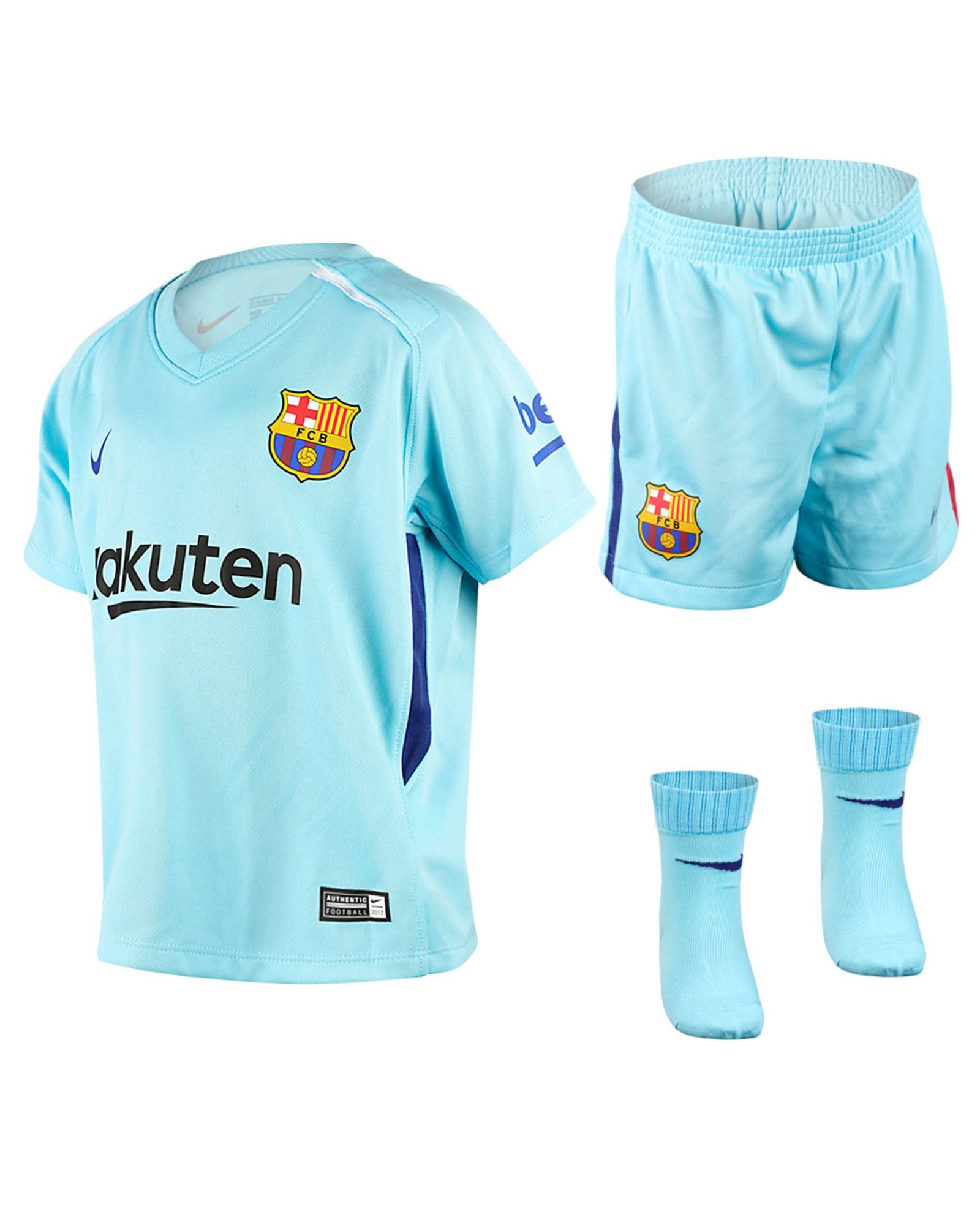 Conjunto 2ª FC Barcelona 2017/2018 Bebé Azul - Fútbol Factory