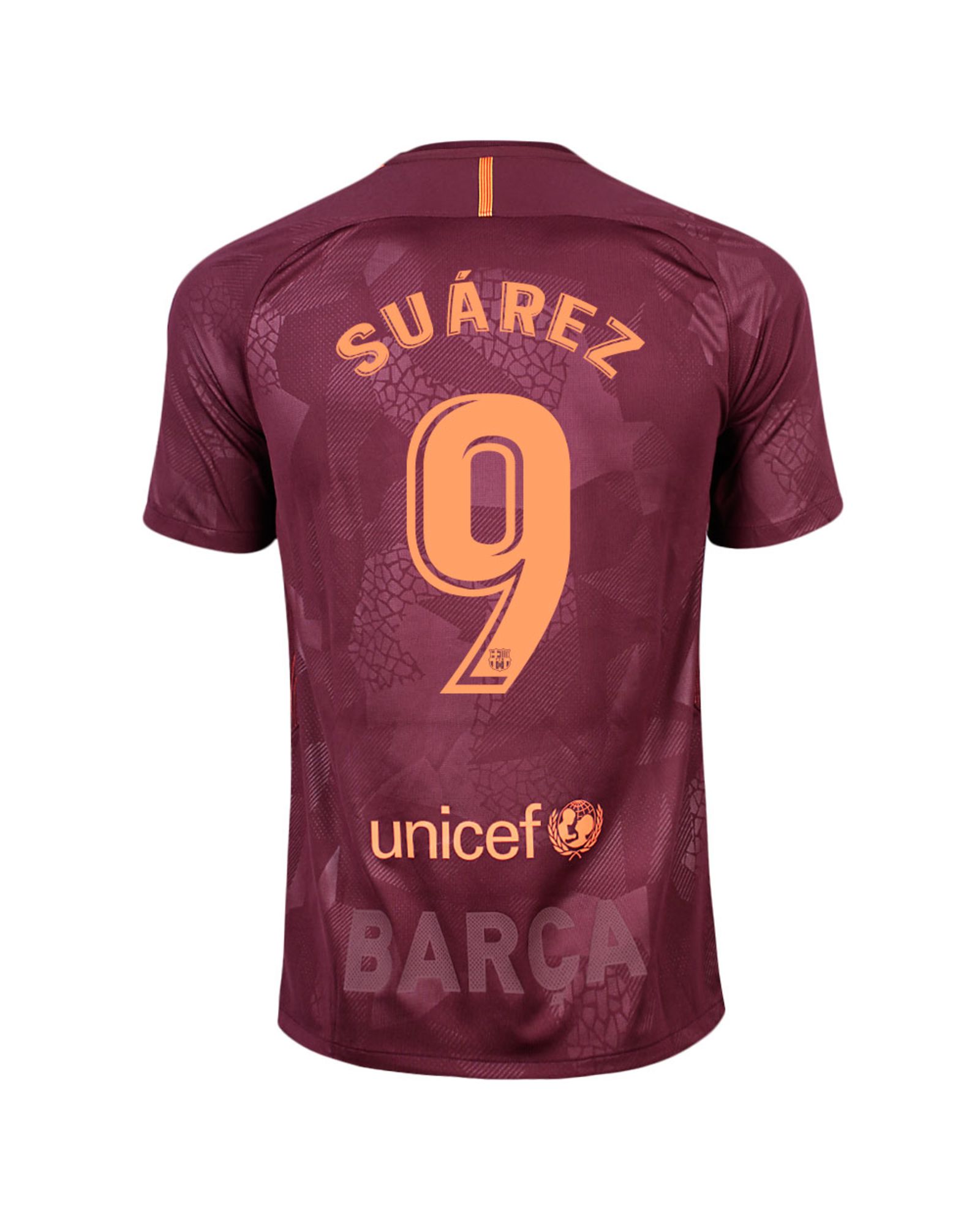 Camiseta 3ª FC Barcelona 2017/2018 Suárez Granate - Fútbol Factory