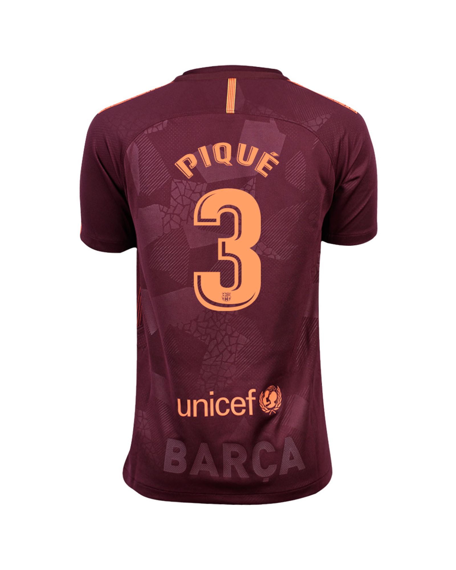 Camiseta 3ª FC Barcelona 2017/2018 Piqué Junior Granate
