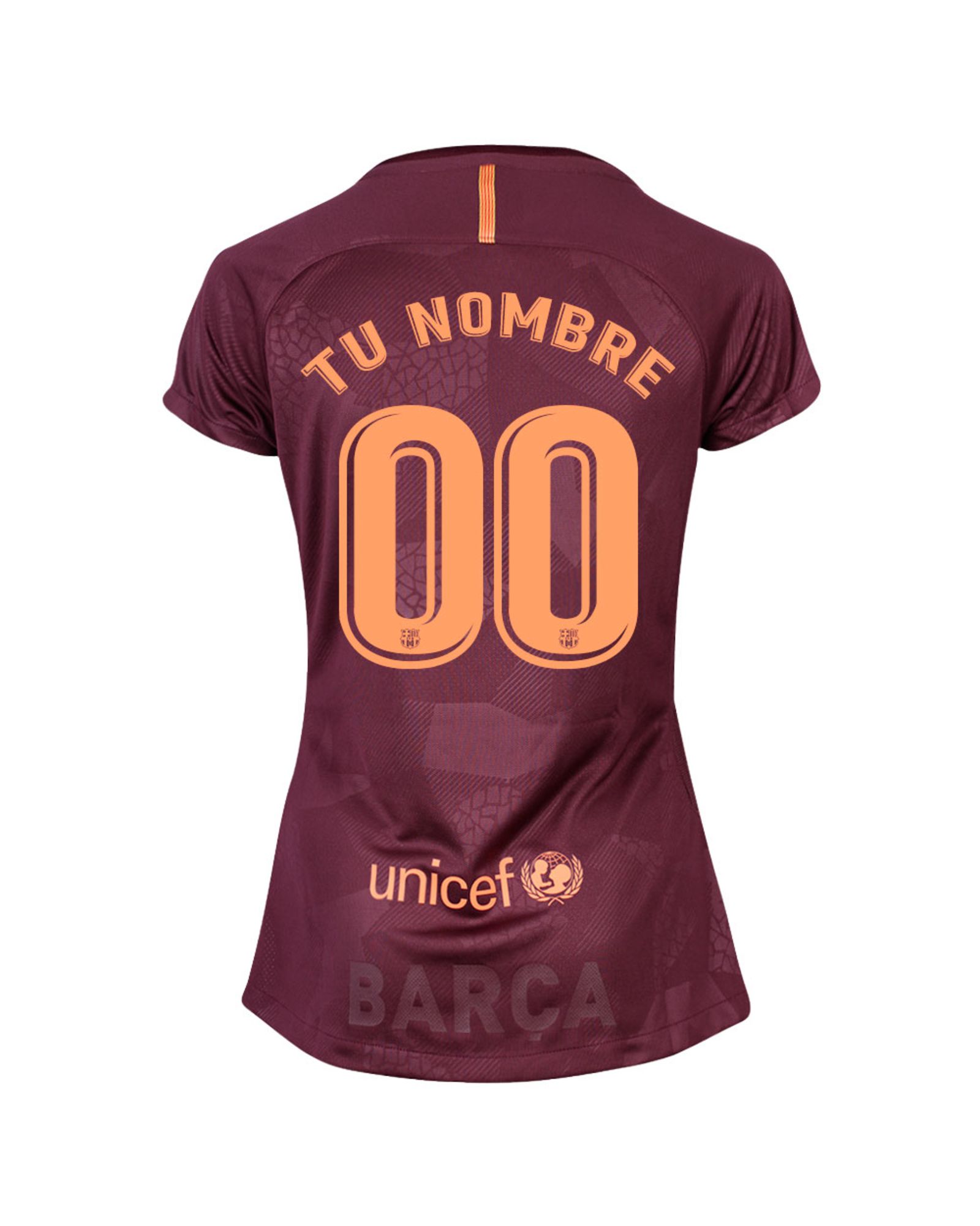 Camiseta 3ª FC Barcelona 2017/2018 Personalizado Mujer Granate - Fútbol Factory