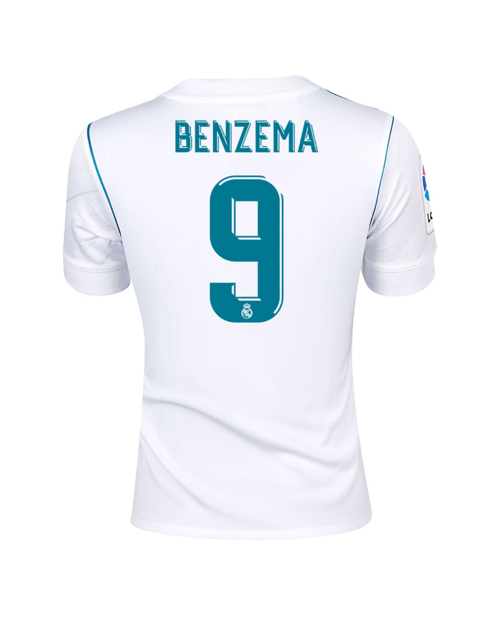 Camiseta 1ª Real Madrid 2017/2018 LaLiga Benzema Junior - Fútbol Factory