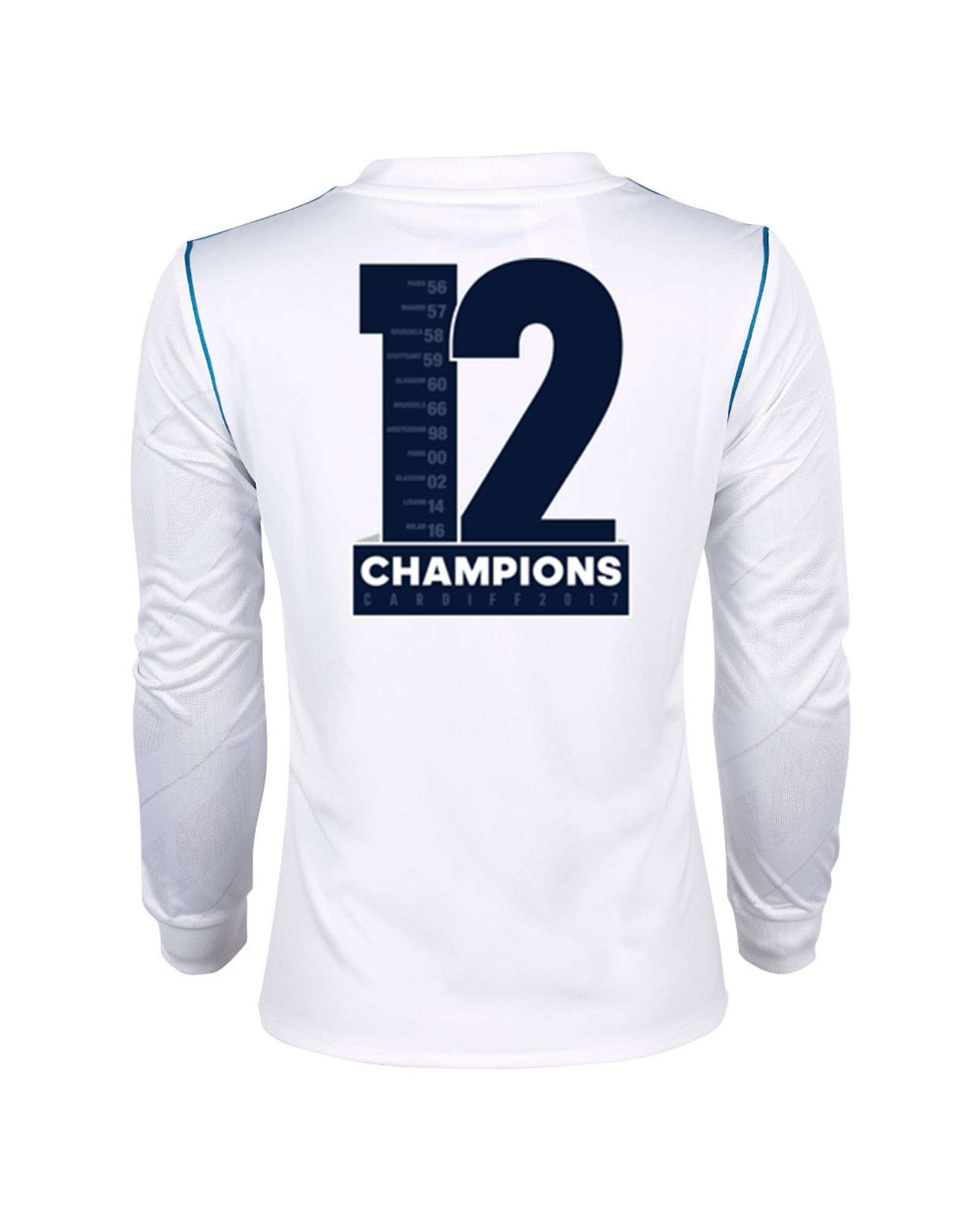 Camiseta 1ª Real Madrid 2017/2018 12 Champions Manga Larga Junior - Fútbol Factory