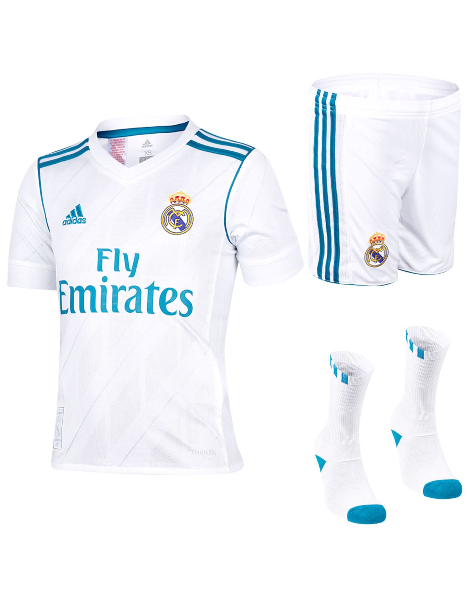 Conjunto 1ª Real Madrid 2017/2018 Junior - Fútbol Factory