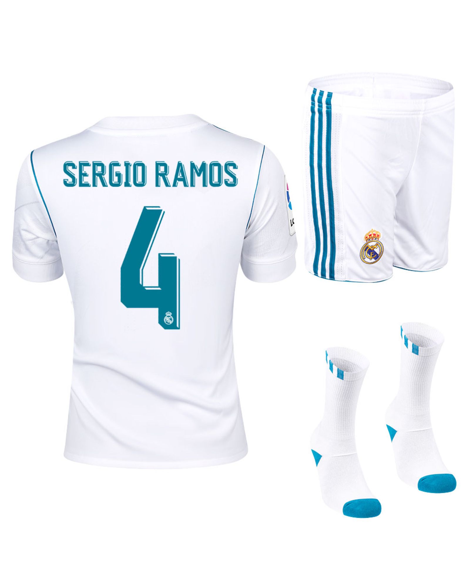 Conjunto 1ª Real Madrid 2017/2018 Sergio Ramos Junior - Fútbol Factory