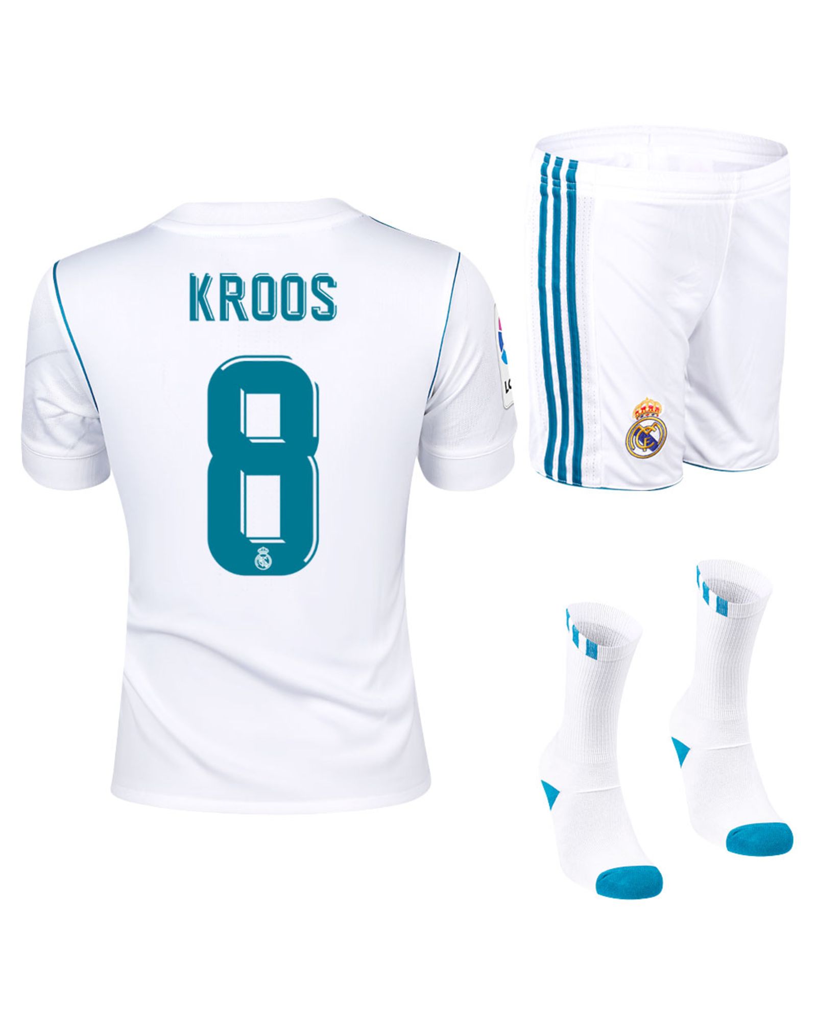 Conjunto 1ª Real Madrid 2017/2018 Kroos Junior - Fútbol Factory