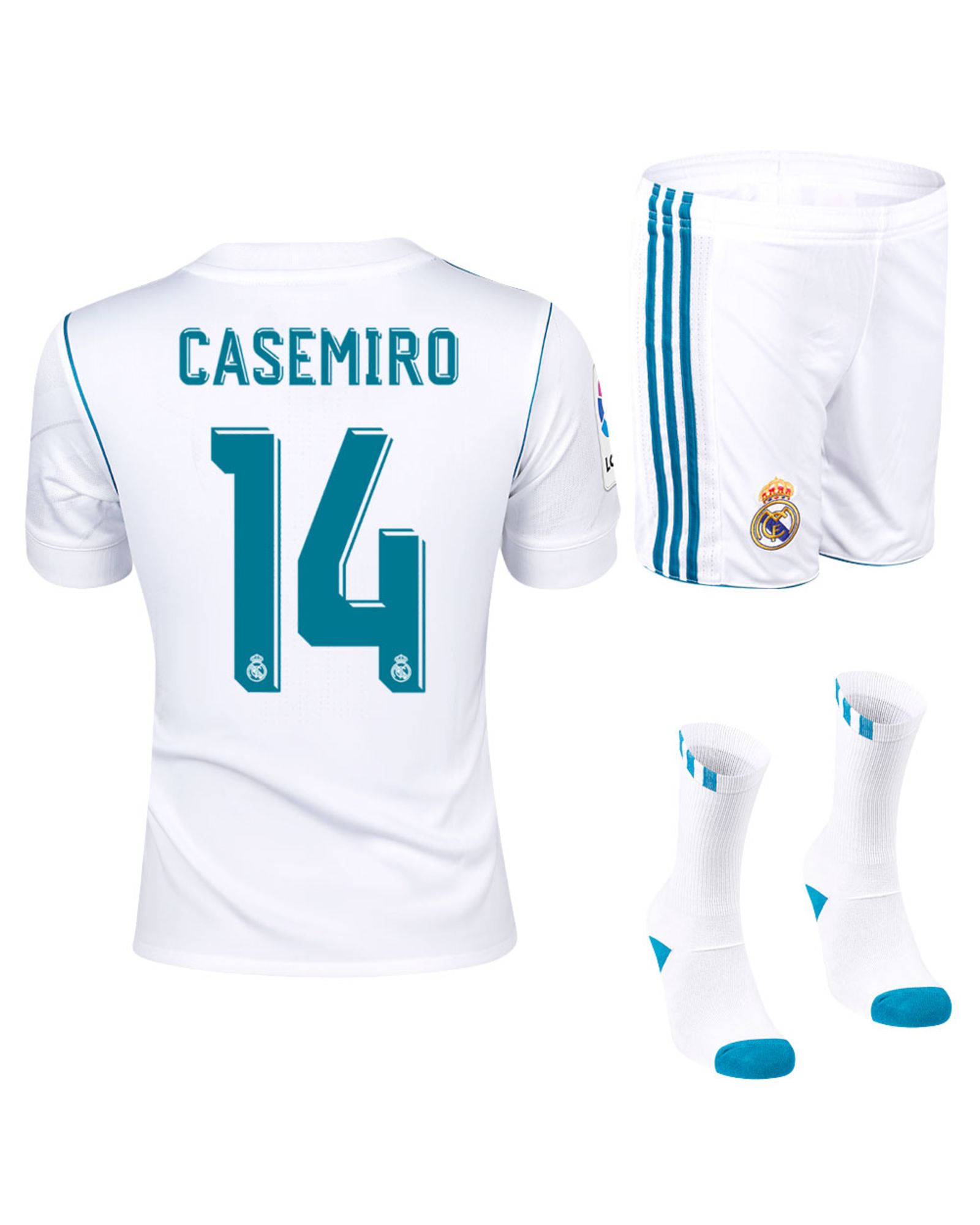 Conjunto 1ª Real Madrid 2017/2018 Casemiro Junior - Fútbol Factory