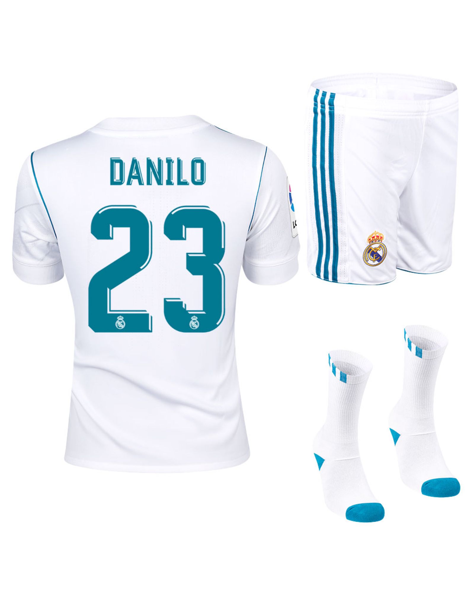 Conjunto 1ª Real Madrid 2017/2018 Danilo Junior - Fútbol Factory