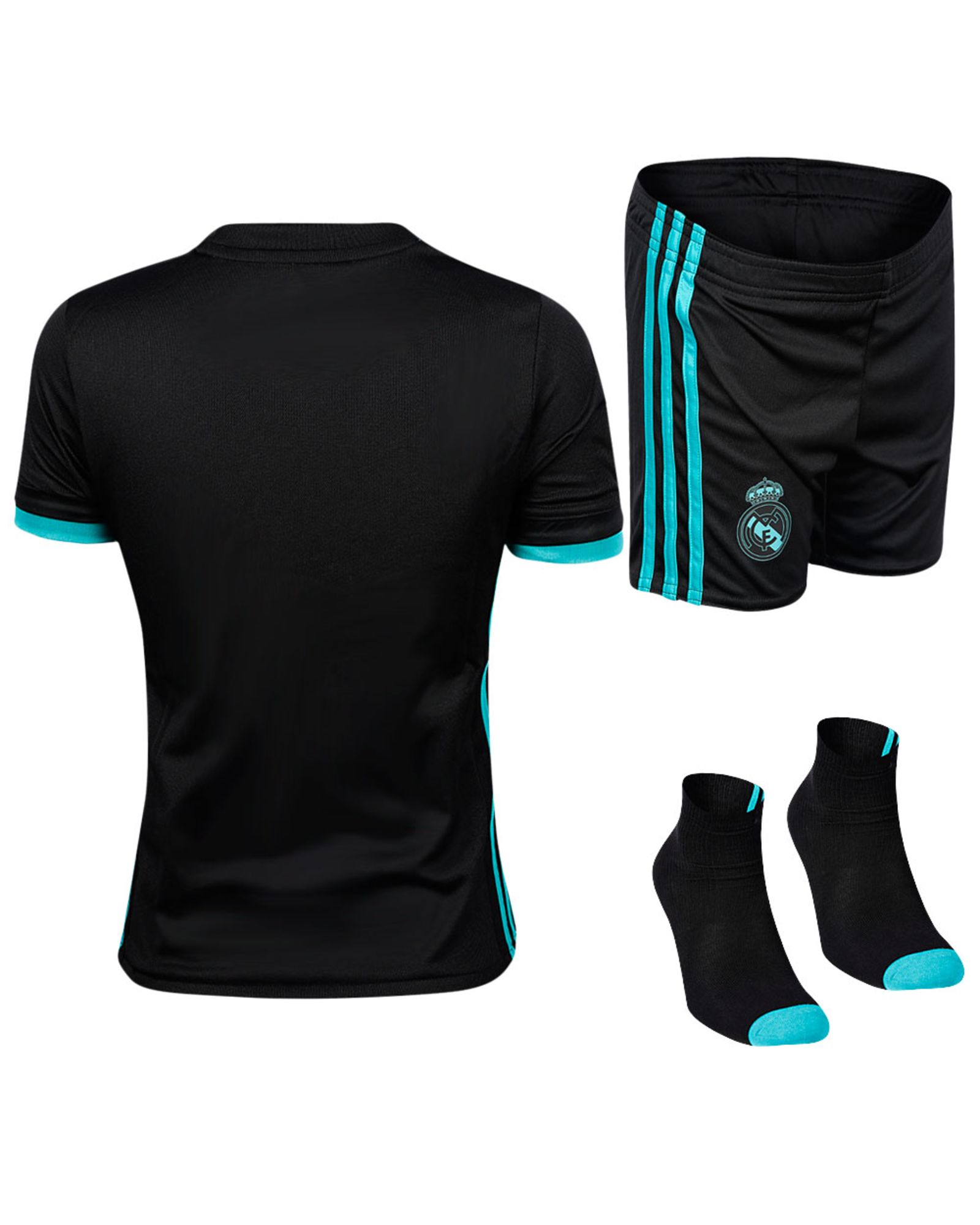 Conjunto 2ª Real Madrid 2017/2018 Infantil Negro - Fútbol Factory