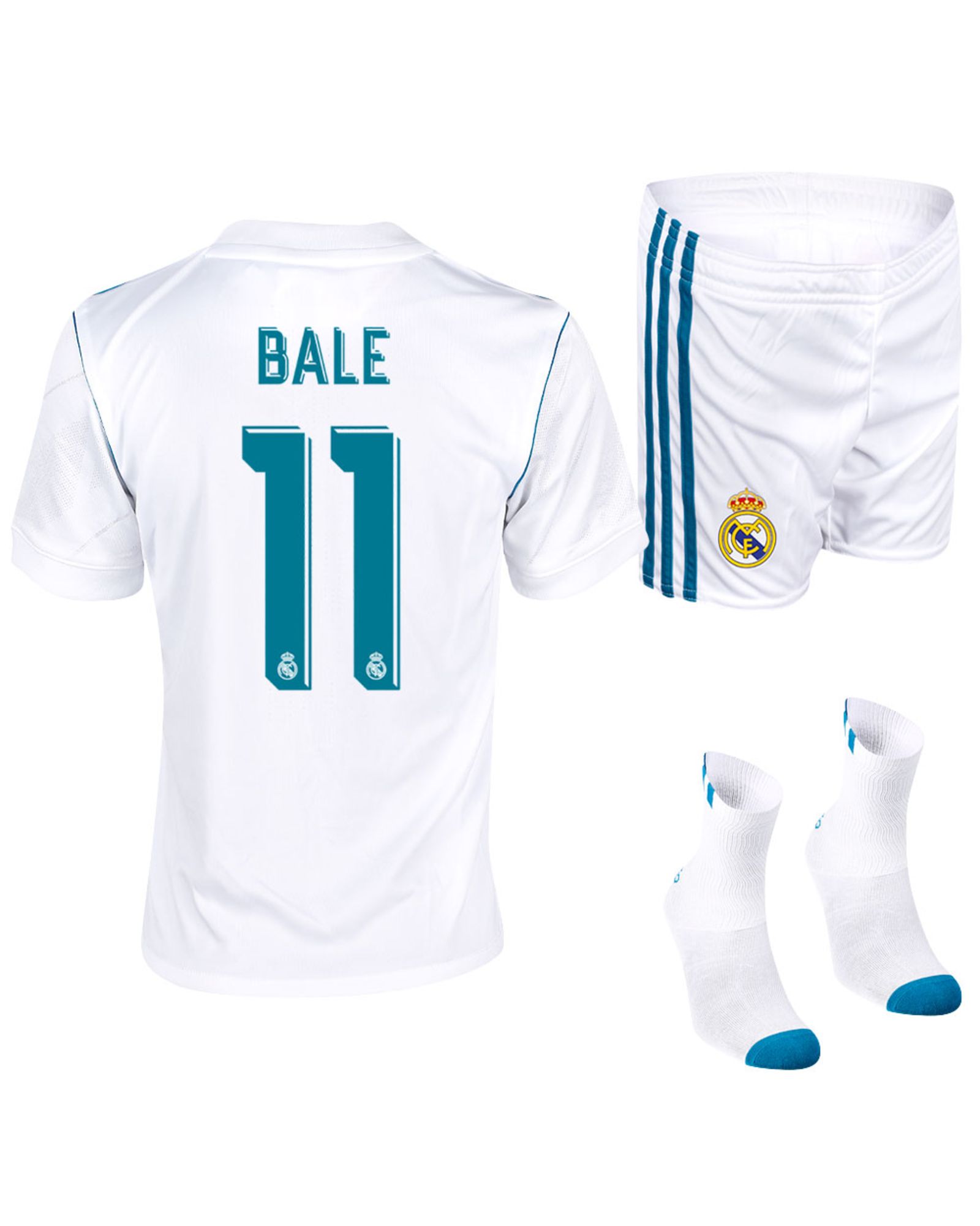 Conjunto 1ª Real Madrid 2017/2018 Bale Infantil - Fútbol Factory