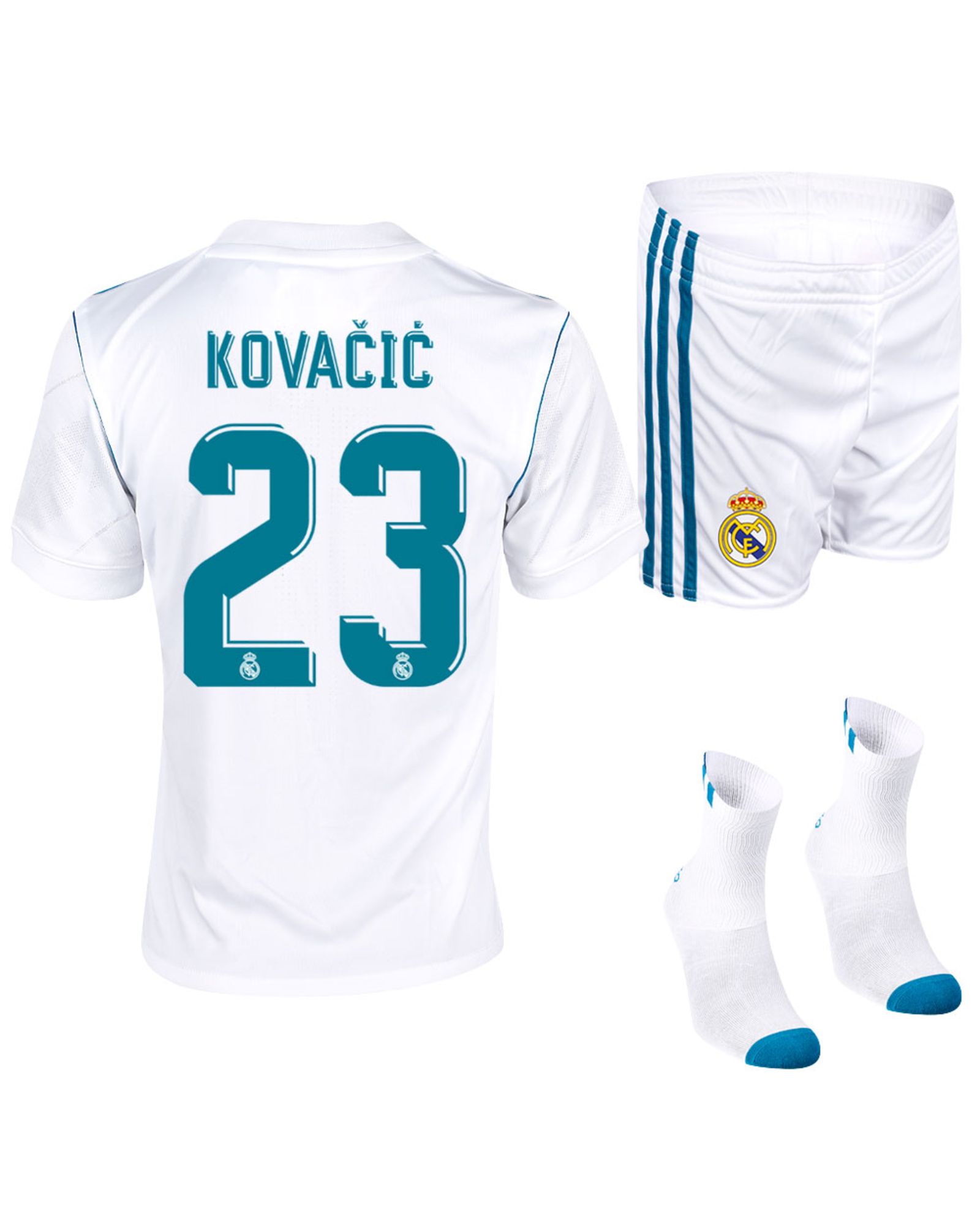 Conjunto 1ª Real Madrid 2017/2018 Kovacic Infantil - Fútbol Factory