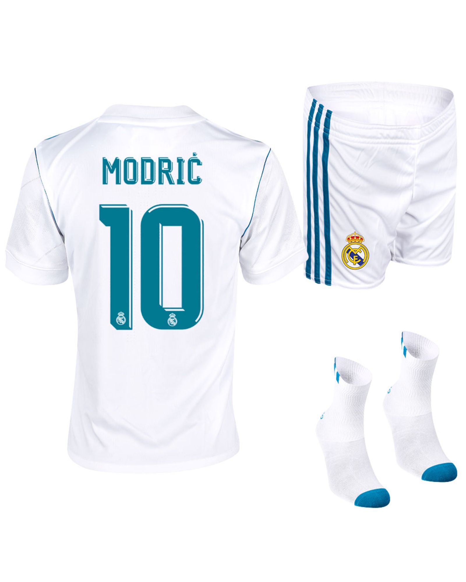 Conjunto 1ª Real Madrid 2017/2018 Modric Infantil - Fútbol Factory