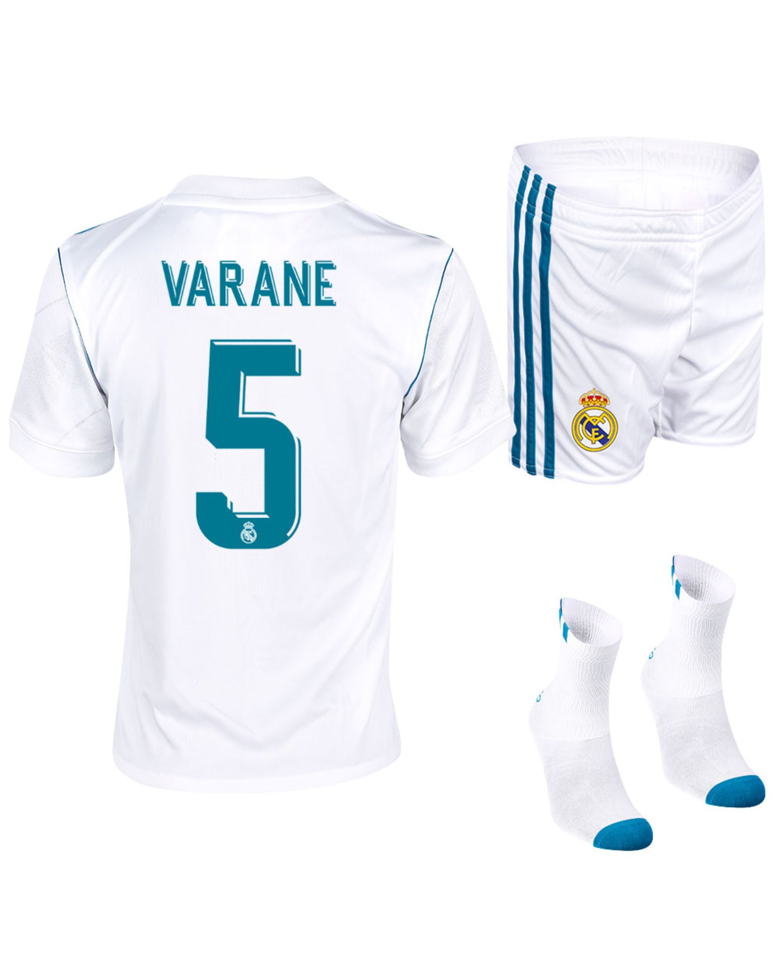 Conjunto 1ª Real Madrid 2017/2018 Varane Infantil - Fútbol Factory