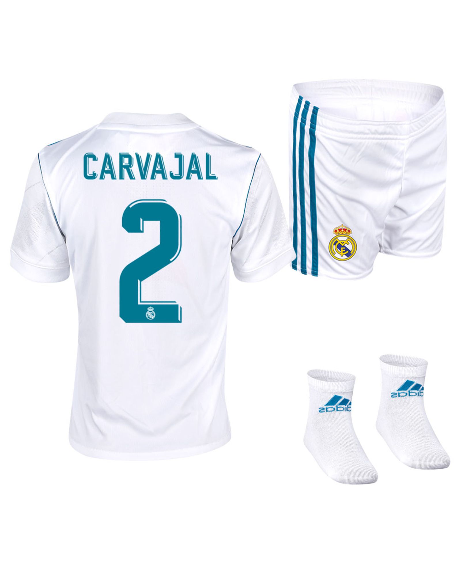 Conjunto 1ª Real Madrid 2017/2018 Carvajal Bebé - Fútbol Factory