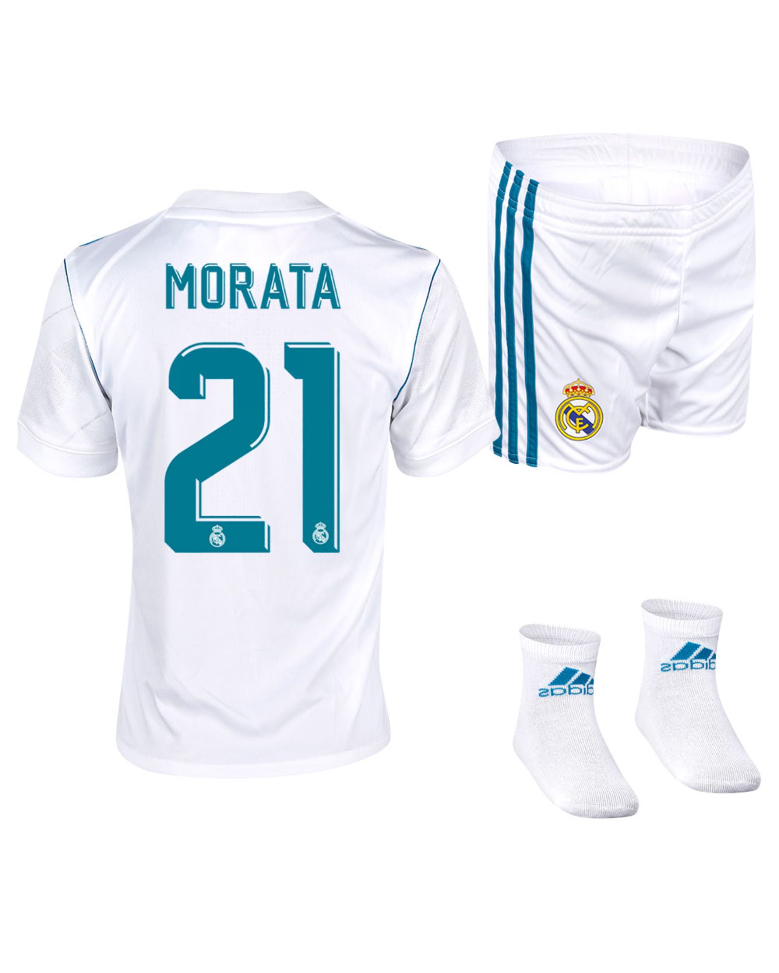 Conjunto 1ª Real Madrid 2017/2018 Morata Bebé - Fútbol Factory