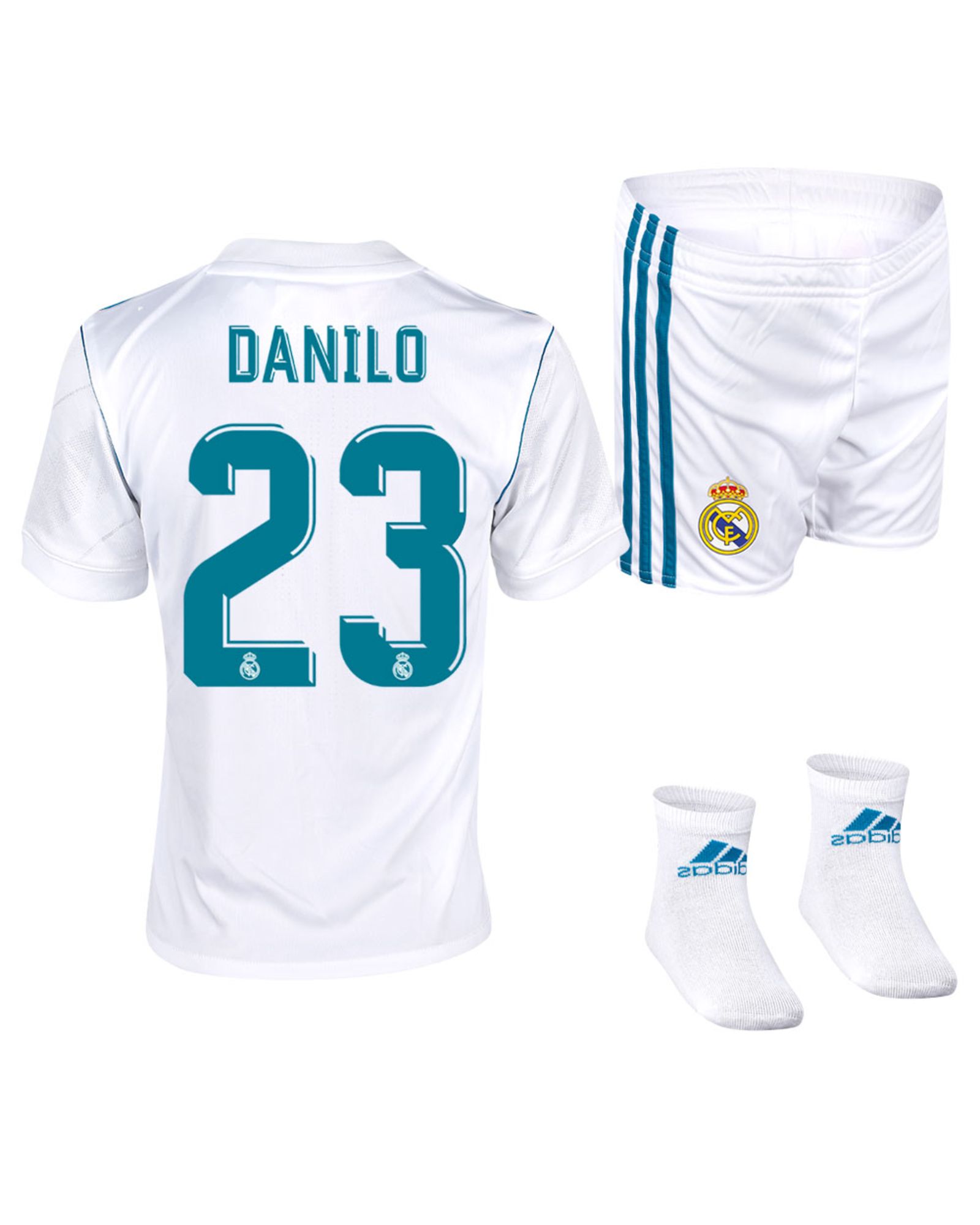 Conjunto 1ª Real Madrid 2017/2018 Danilo Bebé - Fútbol Factory