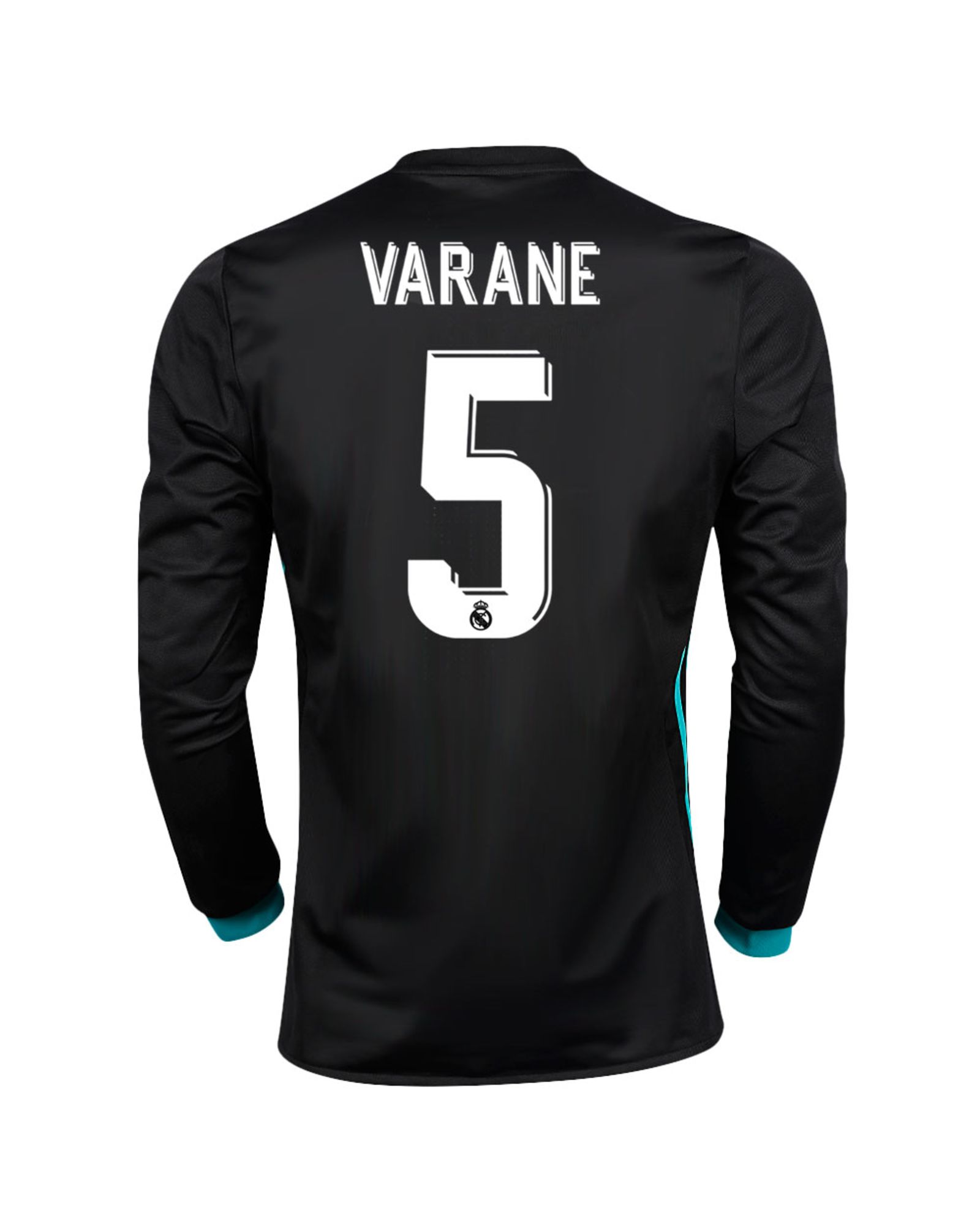 Camiseta 2ª Real Madrid 2017/2018 Varane Manga Larga Negro - Fútbol Factory