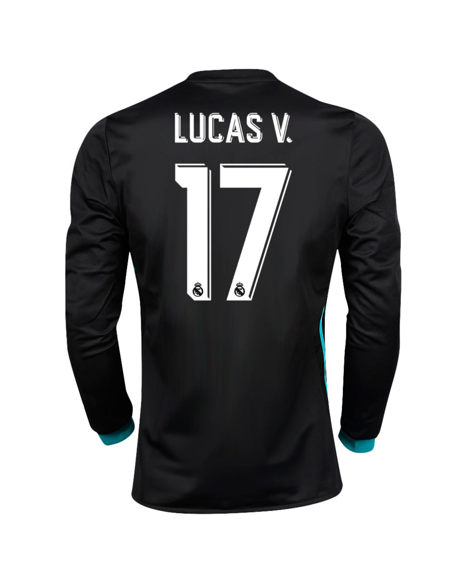 Camiseta 2ª Real Madrid 2017/2018 Vázquez Manga Larga Negro - Fútbol Factory