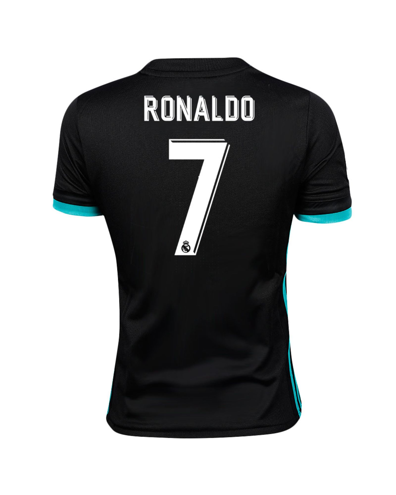 Camiseta 2ª Real Madrid 2017/2018 LaLiga Ronaldo Junior Negro - Fútbol Factory