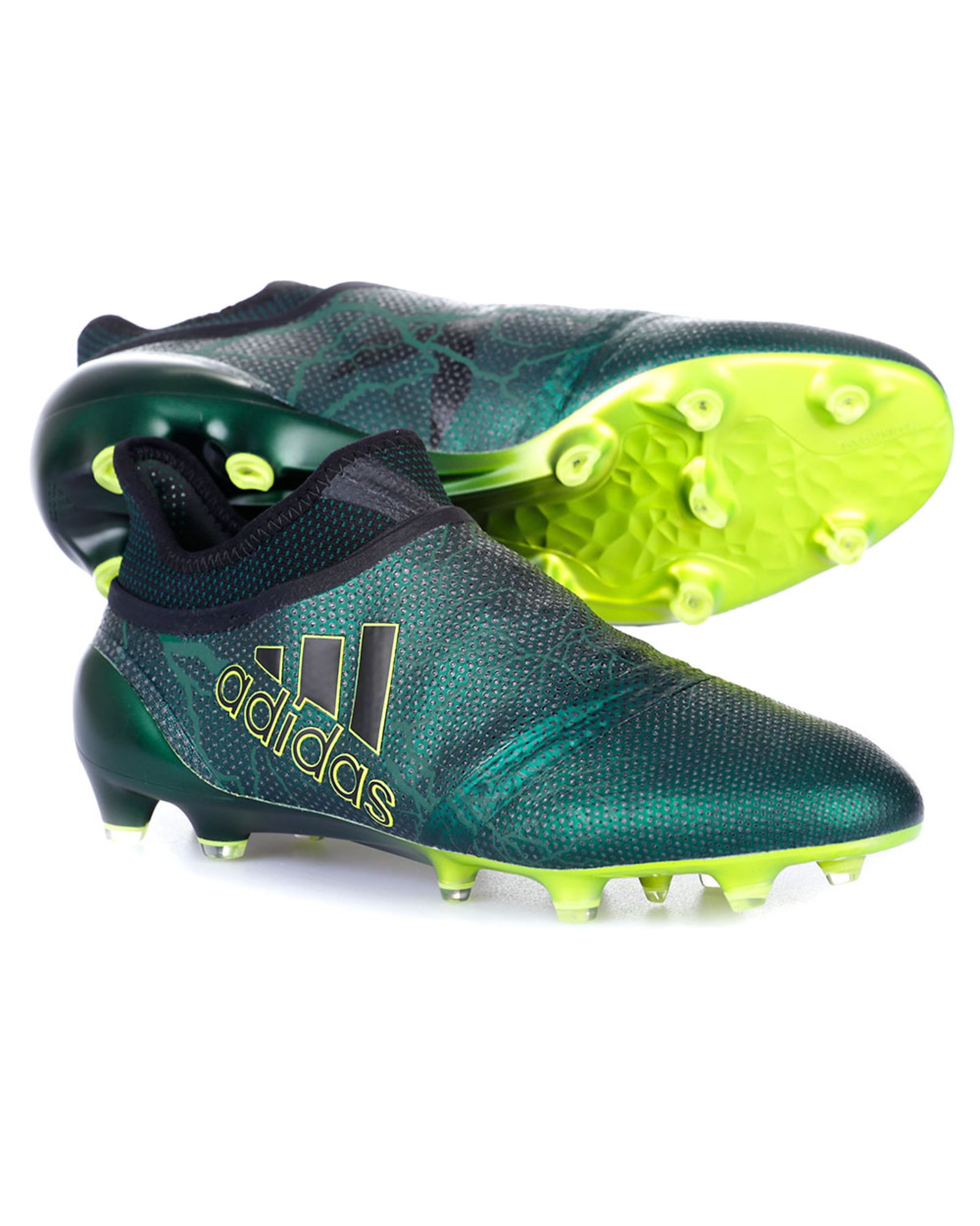 salto Variante Bronceado Botas de Fútbol X 17+ Purespeed FG Negro Verde