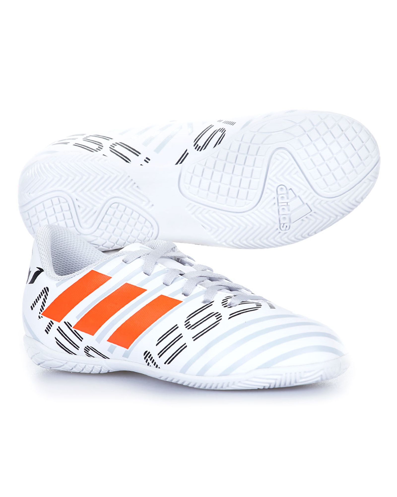 Zapatillas de Fútbol Sala Nemeziz Messi 17.4 IN Junior Blanco Naranja - Fútbol Factory