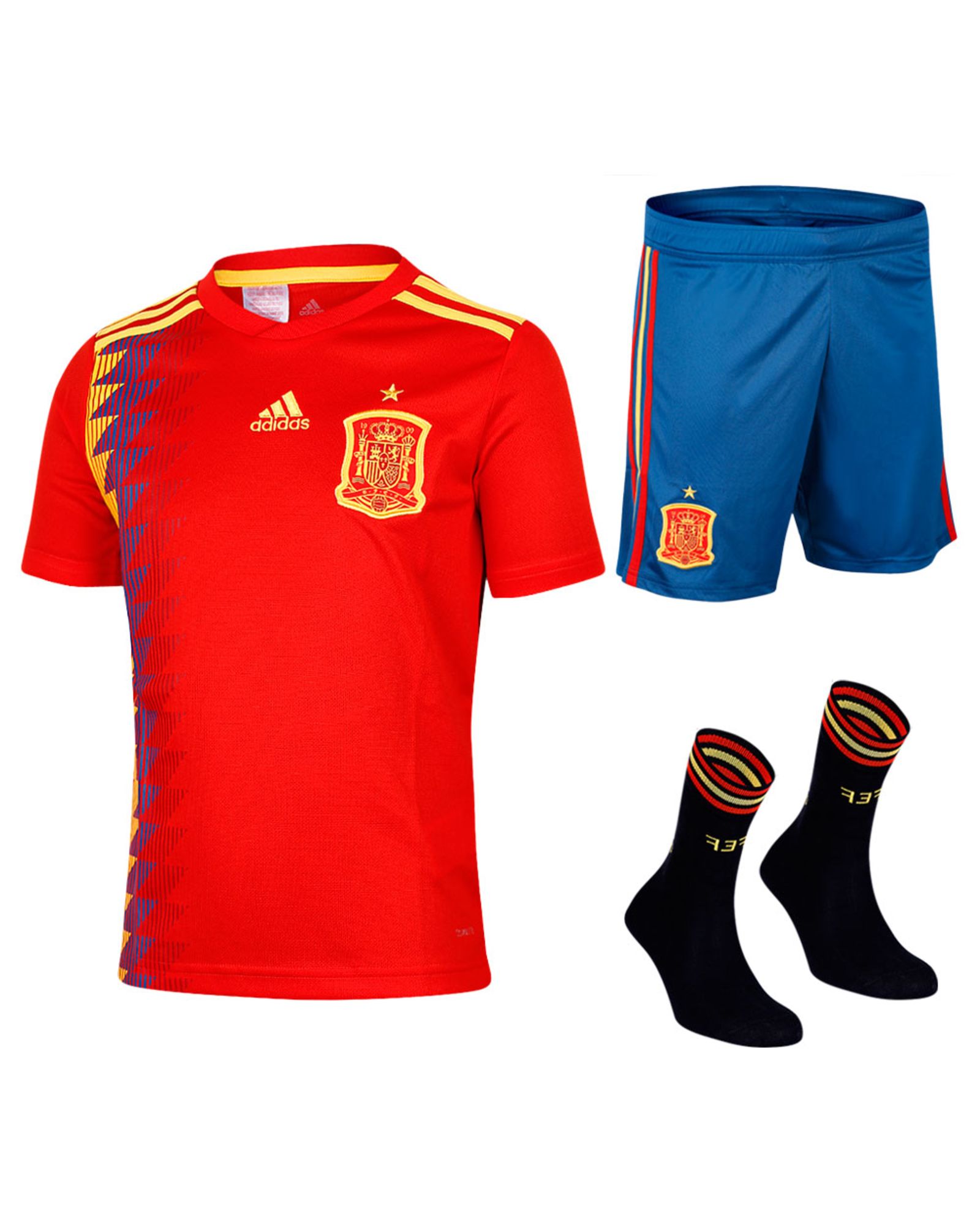 Conjunto 1ª España Mundial 2018 Junior Rojo - Fútbol Factory