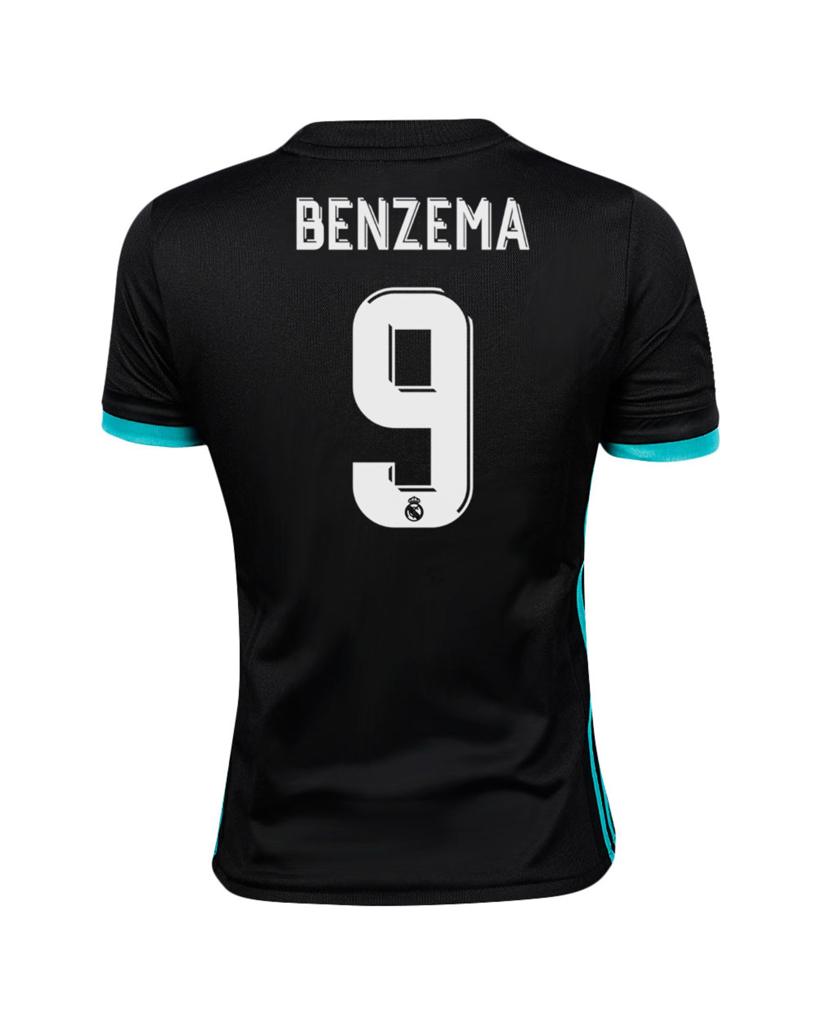 Camiseta 2ª Real Madrid 2017/2018 Benzema Junior Negro - Fútbol Factory