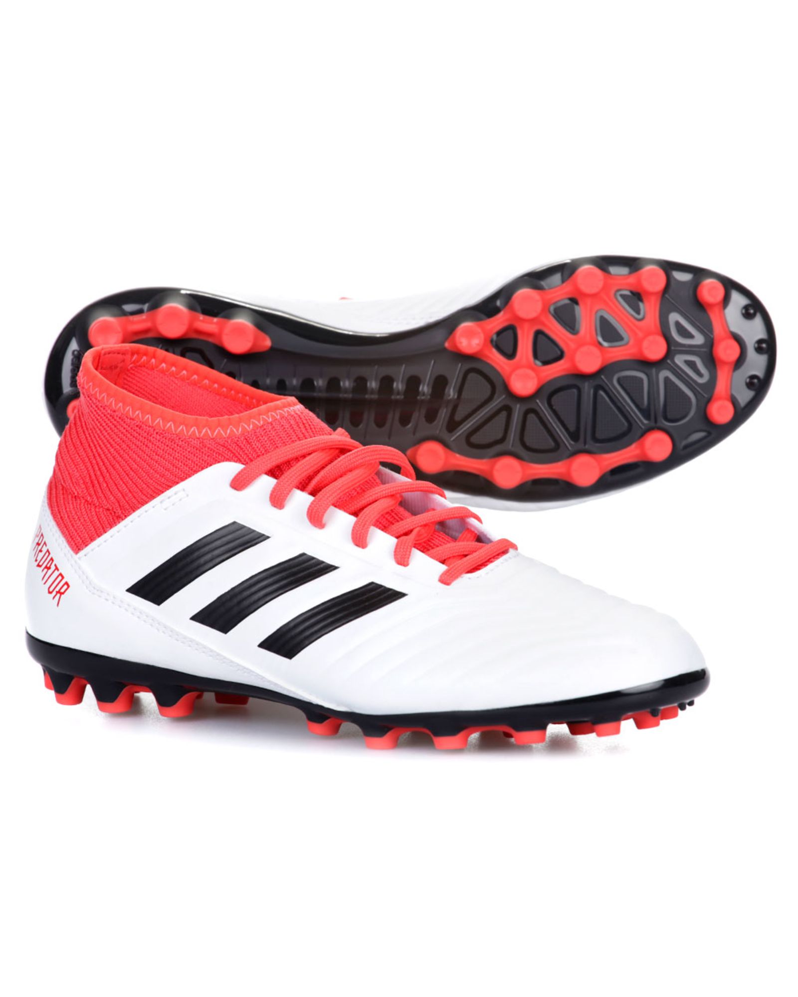 Botas de Fútbol Predator 18.3 AG Junior Blanco Rojo - Fútbol Factory