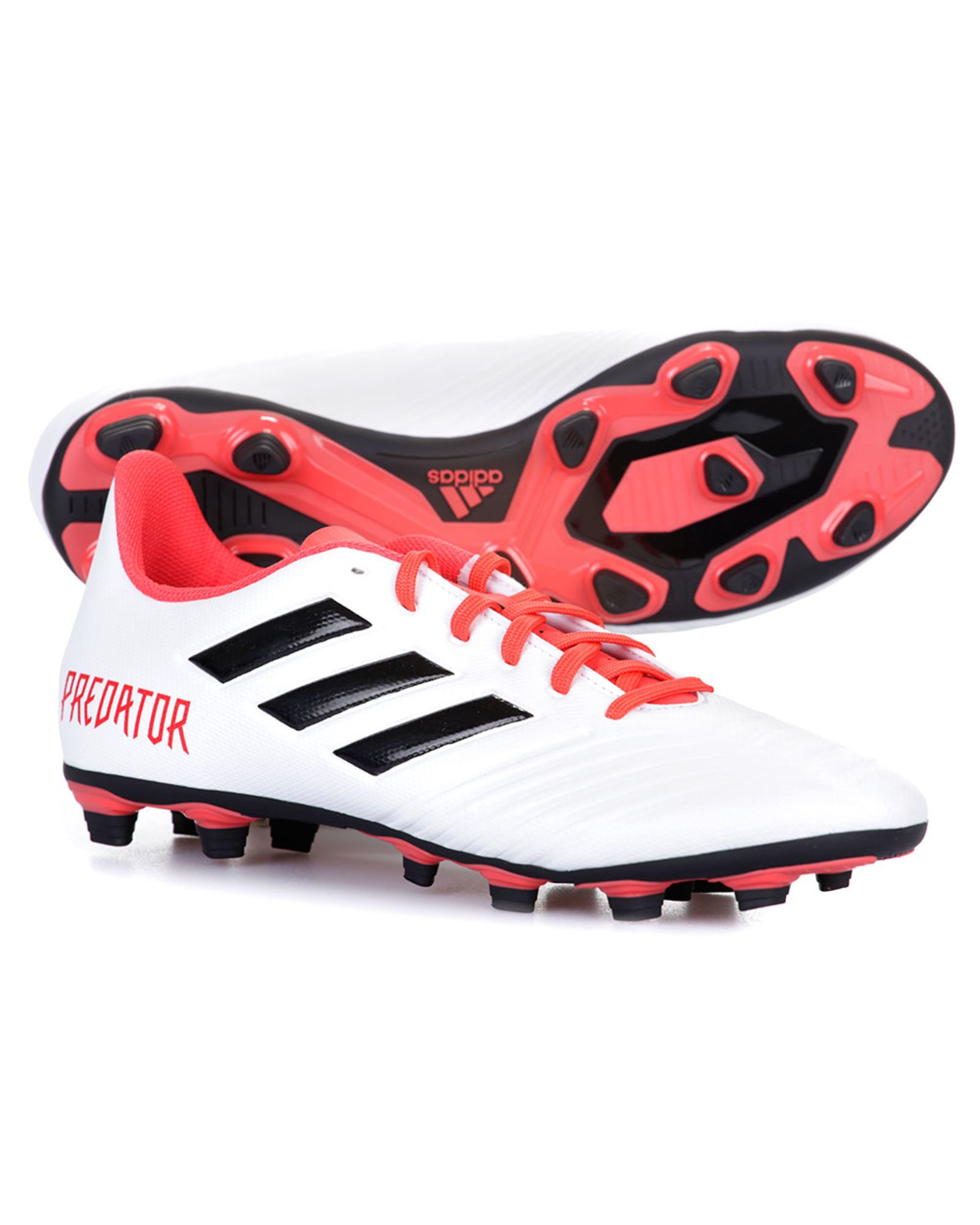 Botas de Fútbol Predator 18.4 FxG Blanco Rojo - Fútbol Factory