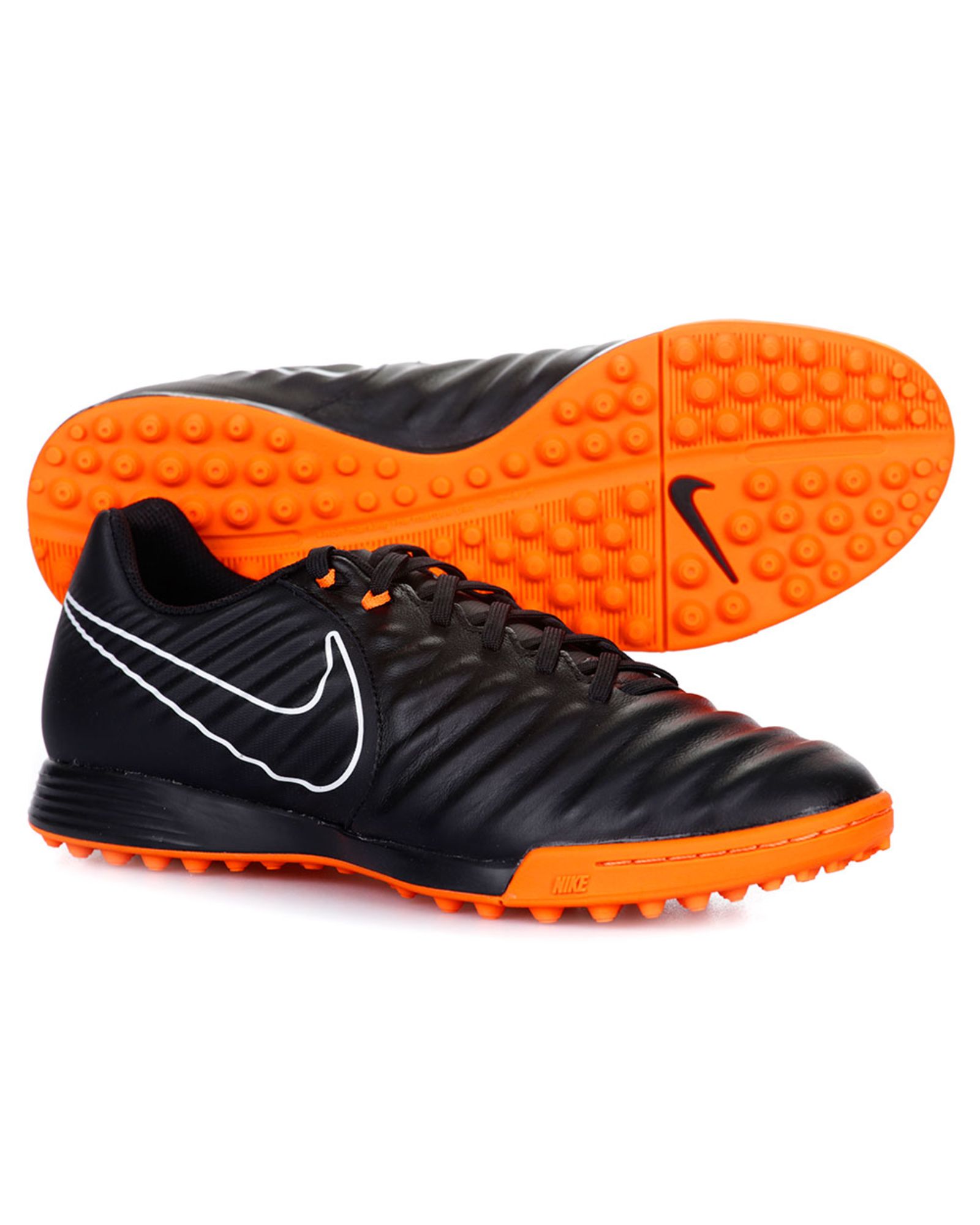 Botas de fútbol de la línea Tiempo LegendX VII Academy TF Negro Naranja - Fútbol Factory