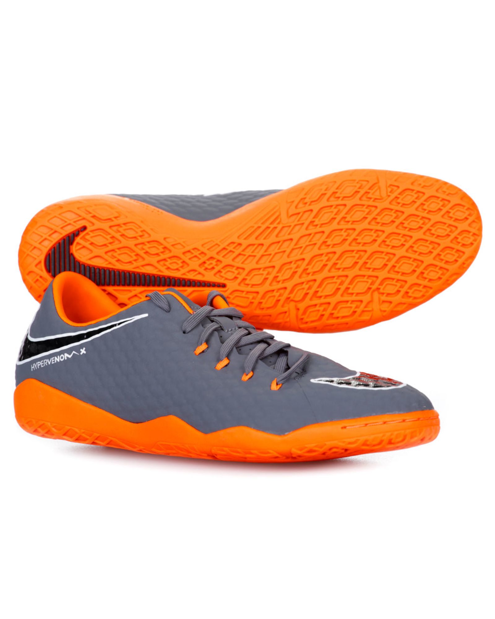 Zapatillas de Fútbol Sala Hypervenom Phantom III Academy DFC Gris Naranja