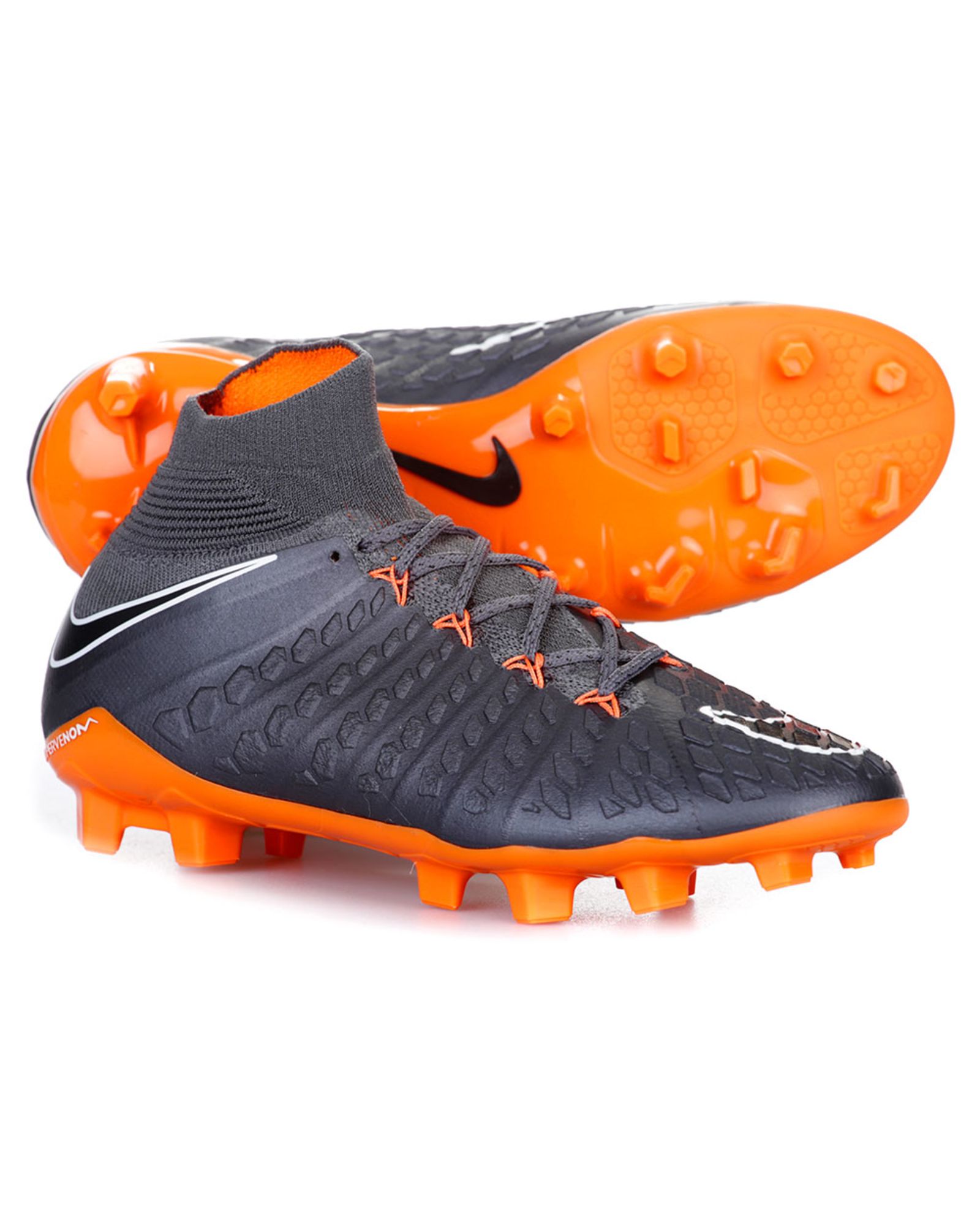 visual Maldito llamada Botas de Fútbol Hypervenom Phantom III Elite DFC FG Junior Gris Naranja