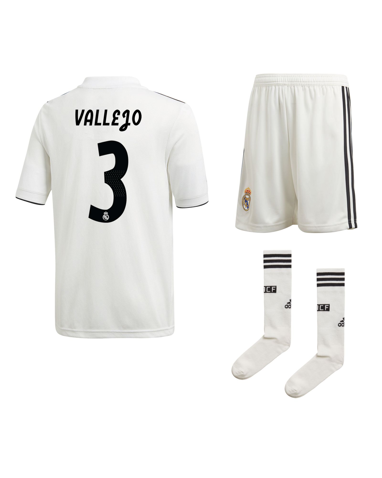 Conjunto 1ª Real Madrid 2018/2019 Vallejo LaLiga Junior - Fútbol Factory