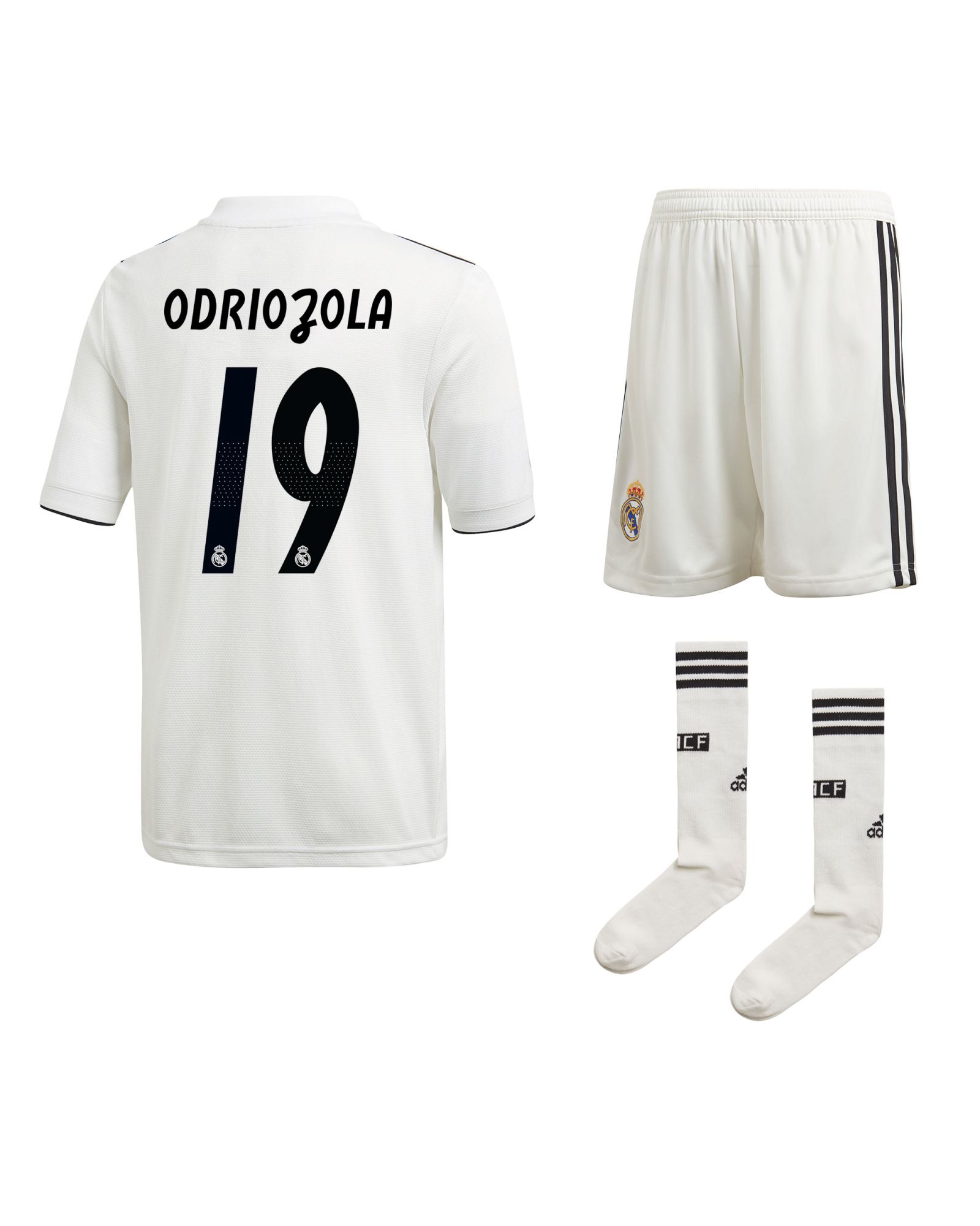 Conjunto 1ª Real Madrid 2018/2019 Odriozola LaLiga Junior - Fútbol Factory